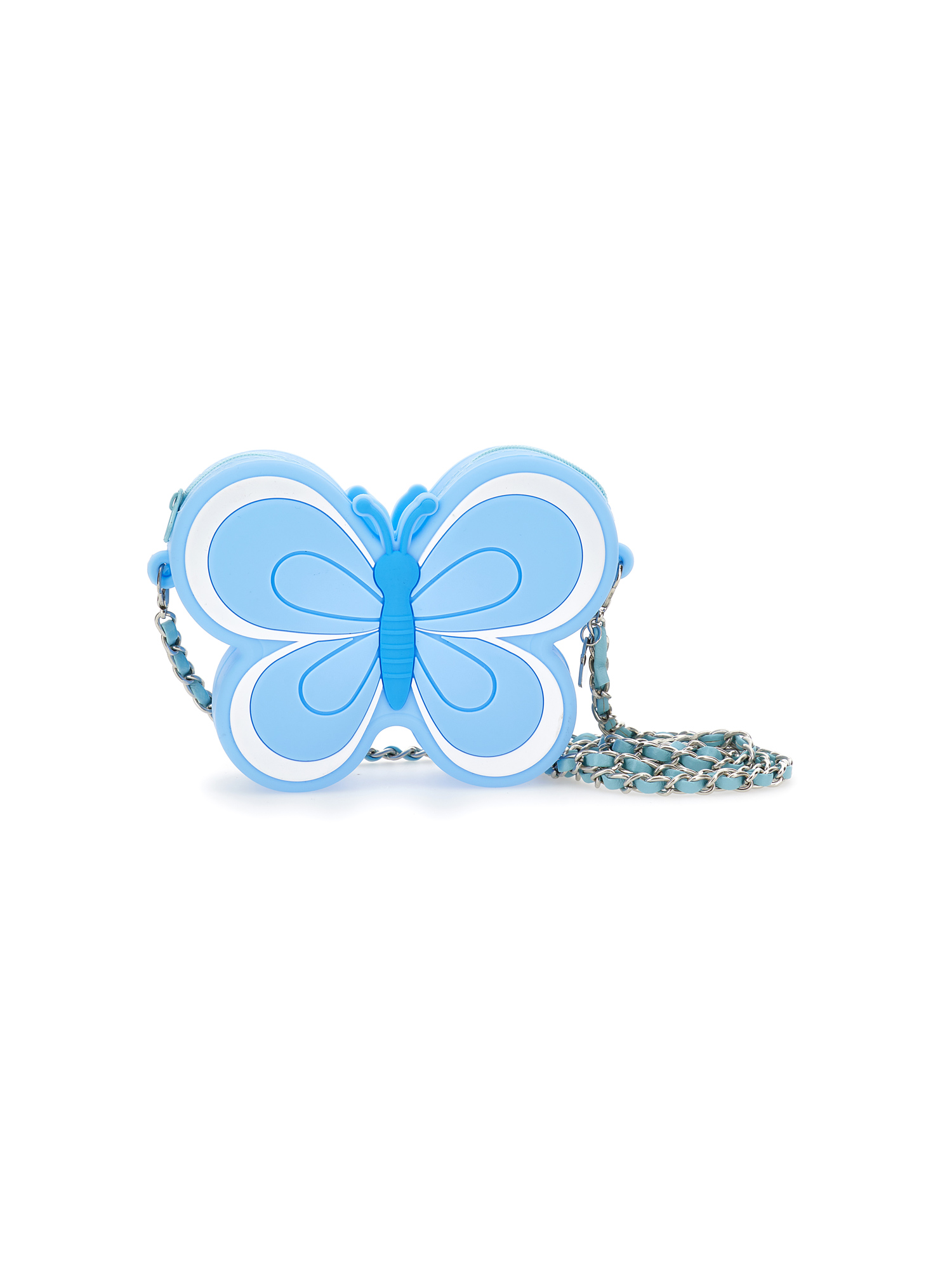 Monnalisa Butterfly Bag With Shoulder Strap In Light Blue