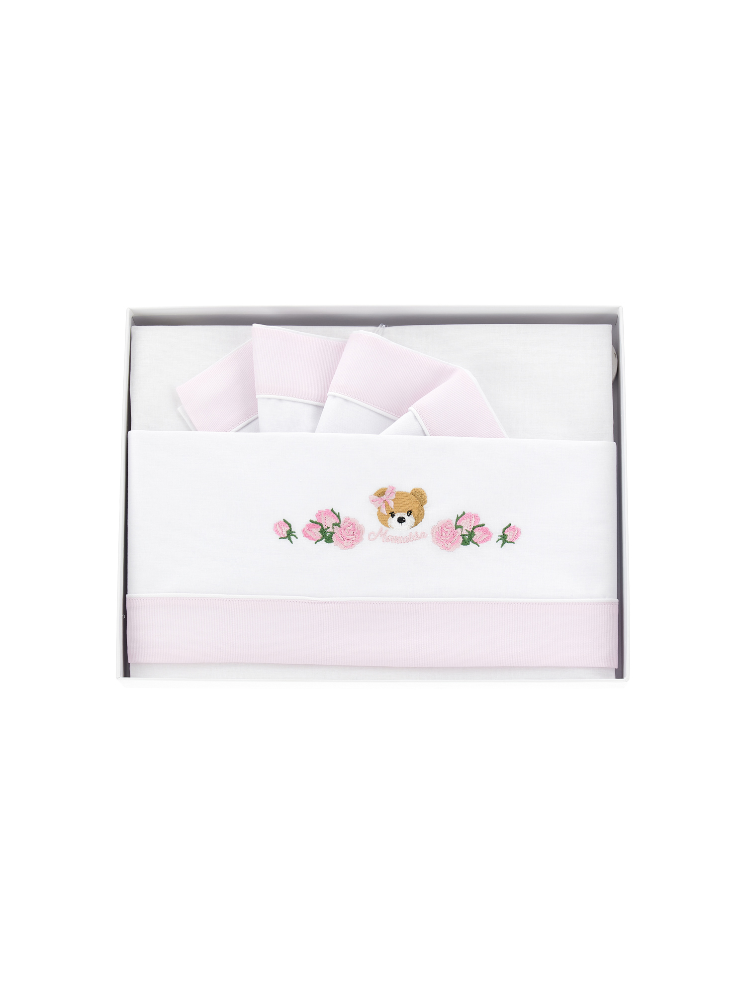 Monnalisa Baby Girl Cotton Sheet Set In White