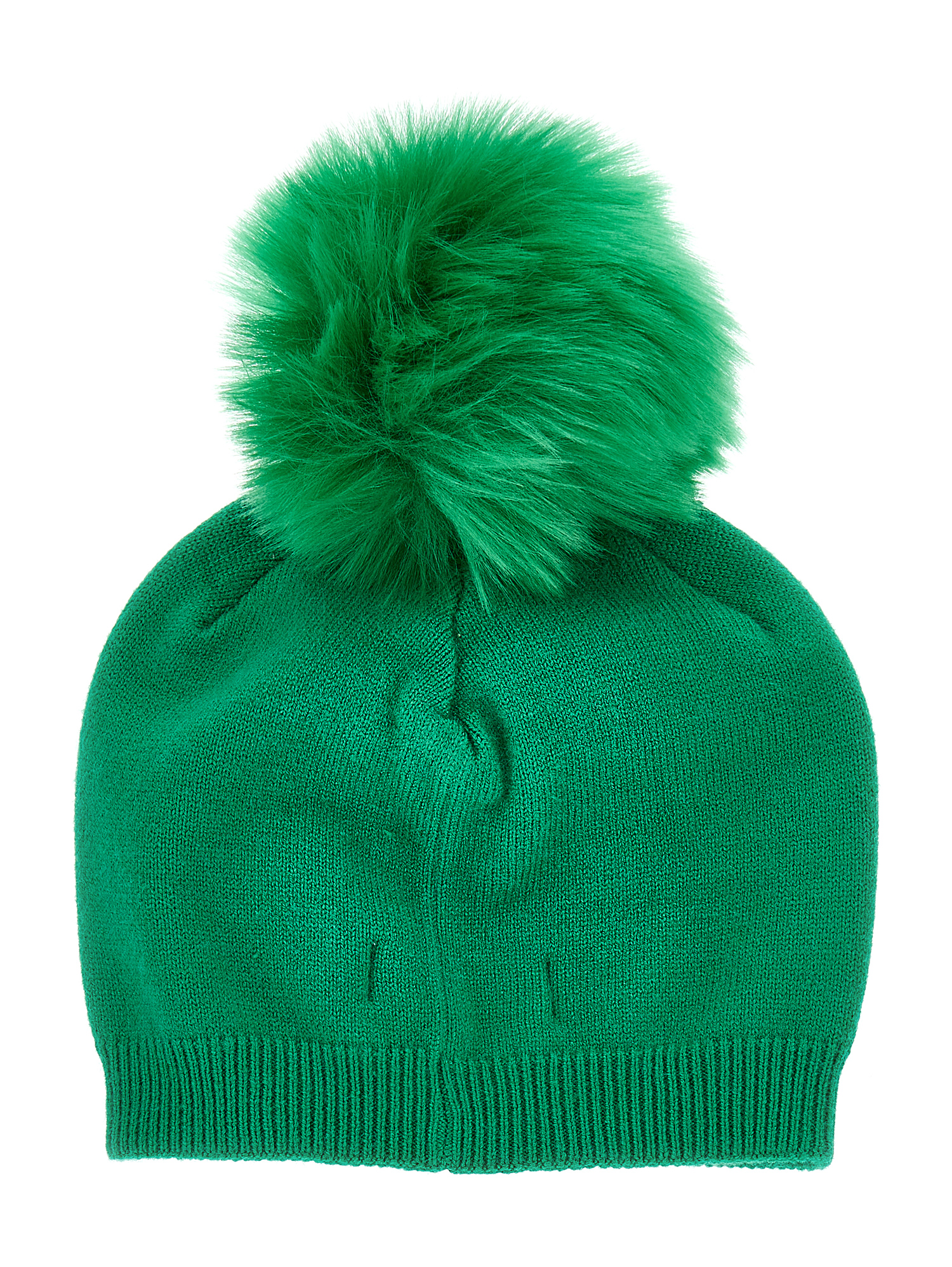 Monnalisa Daffy Duck Wool Blend Hat In Vibrant Green