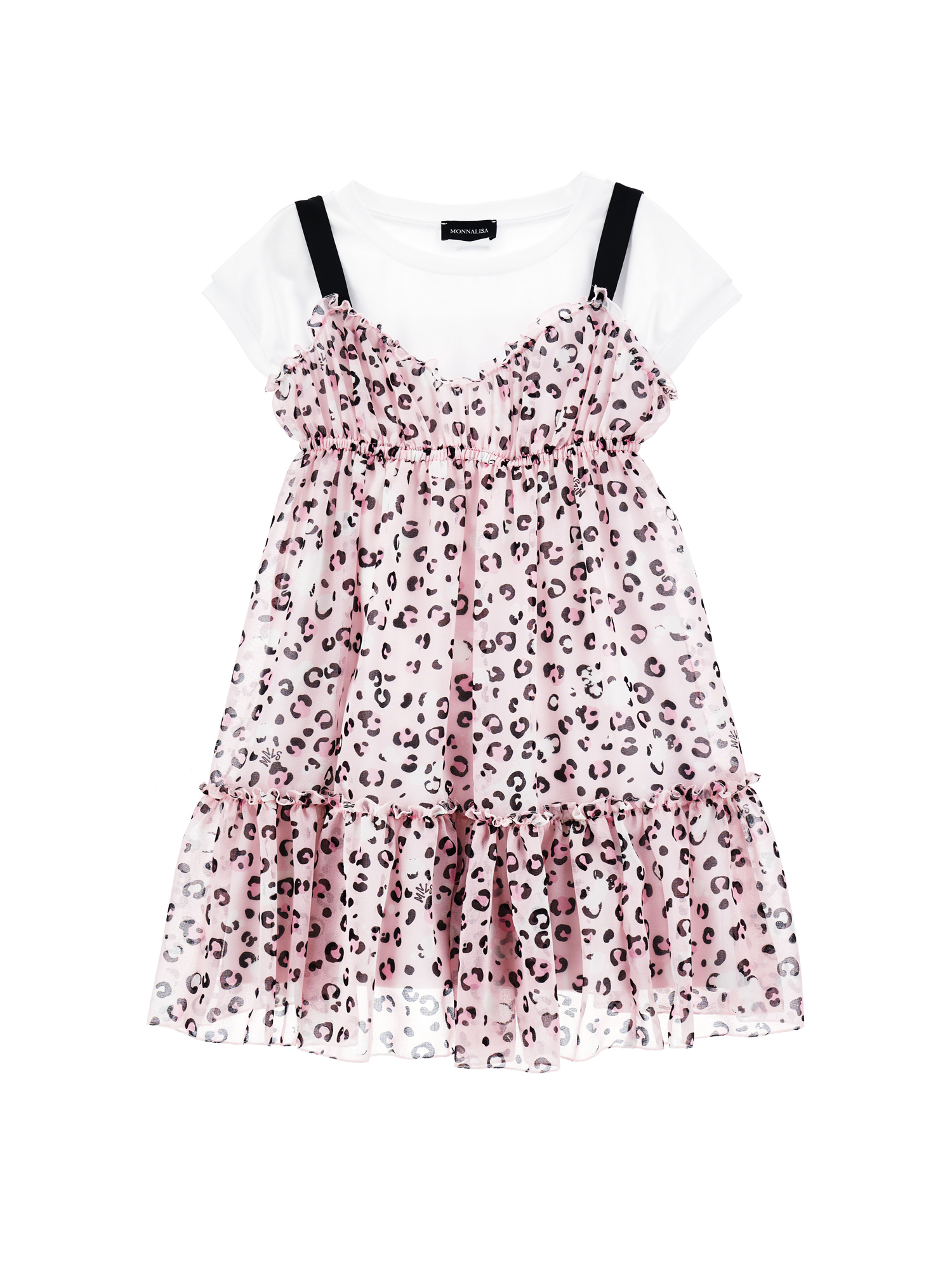 Monnalisa Abito sottoveste georgette con t-shirt