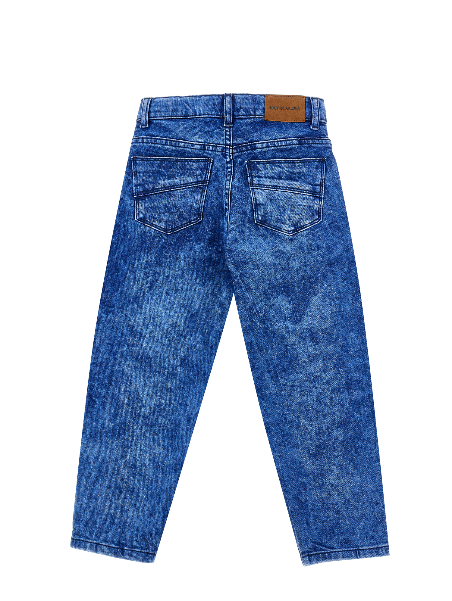 Shop Monnalisa Vintage Denim Trousers In Vintage Blue