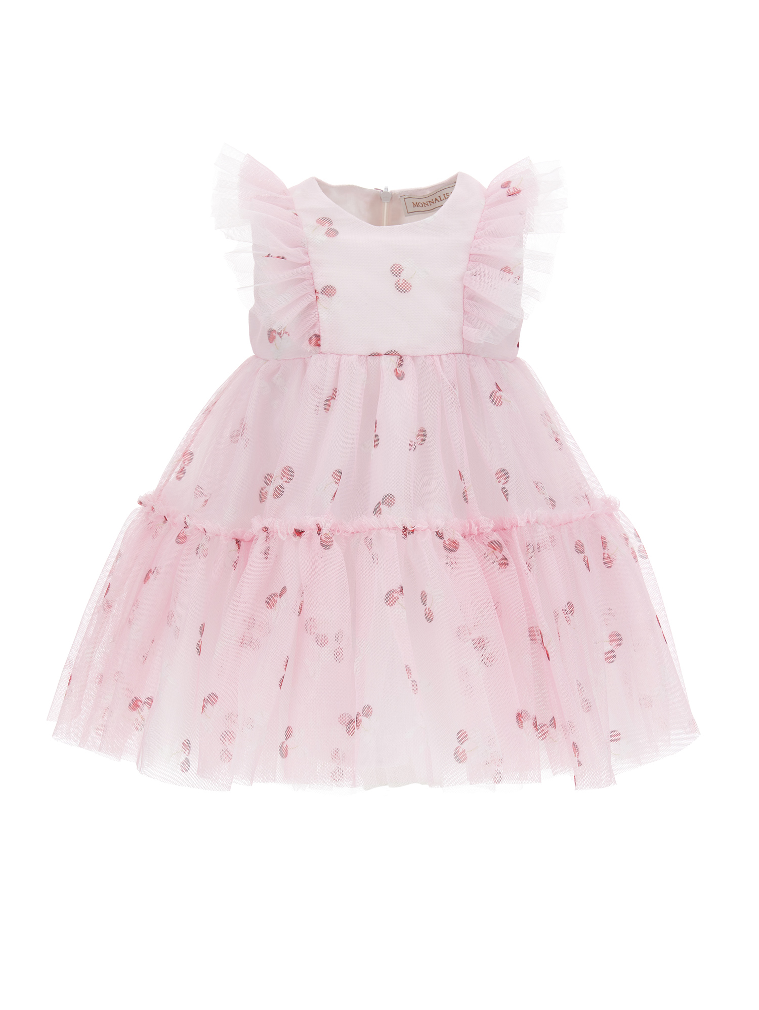 Monnalisa Babies'   Cherry Tulle Dress In Pink