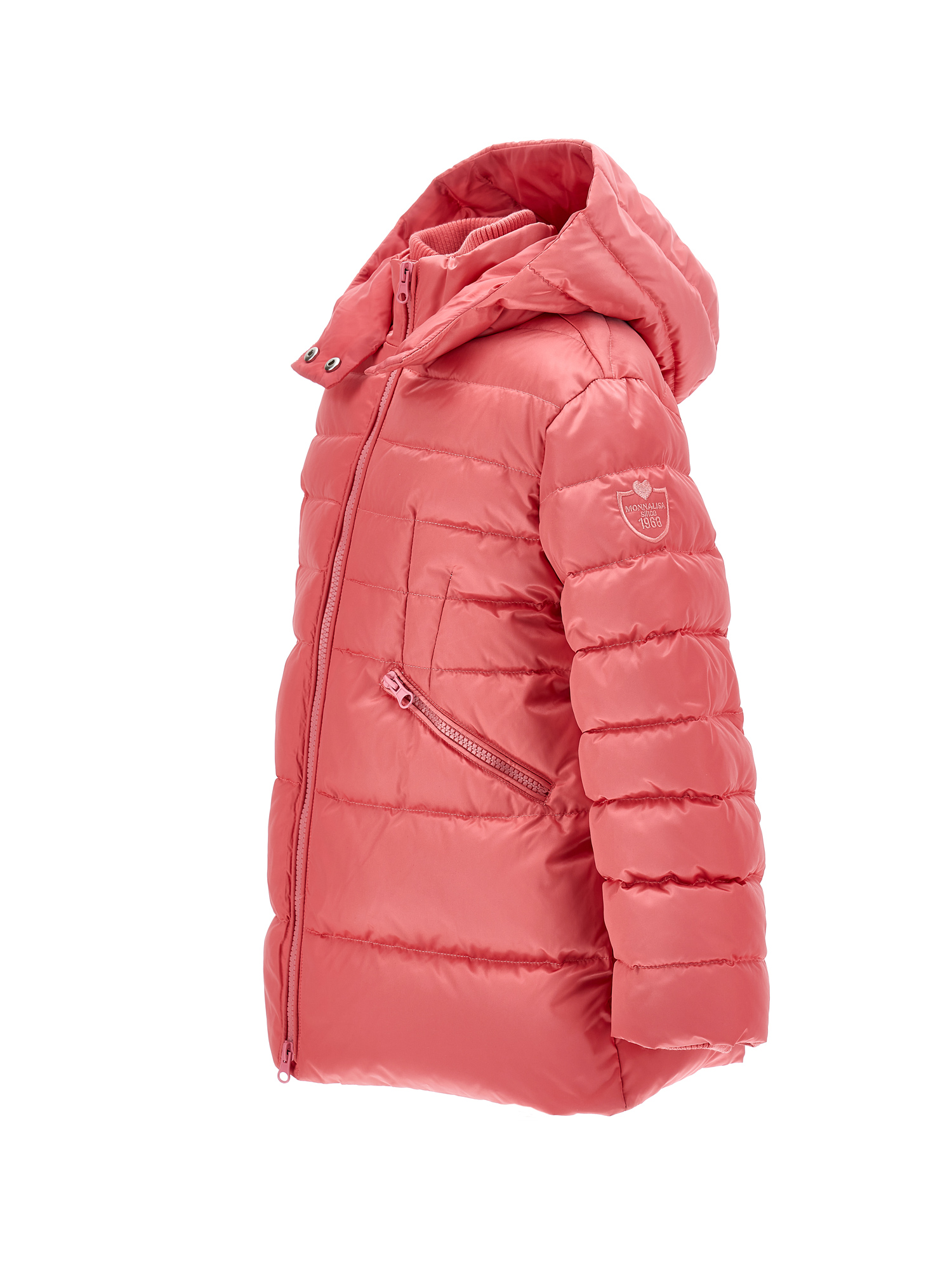 Monnalisa Genuine Down Technical Fabric Down Jacket In Azalea