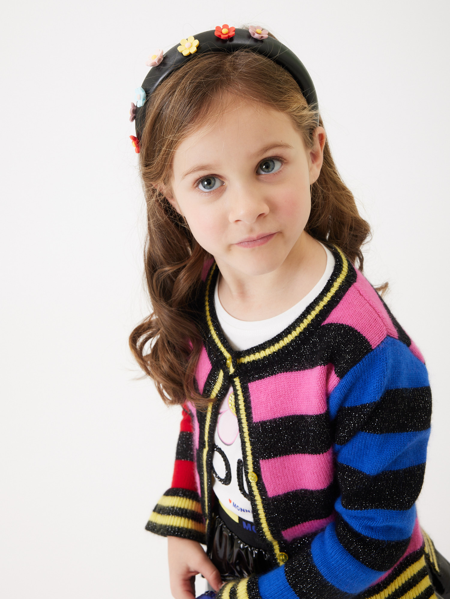 Monnalisa Soft Lurex Cardigan In Multicolor