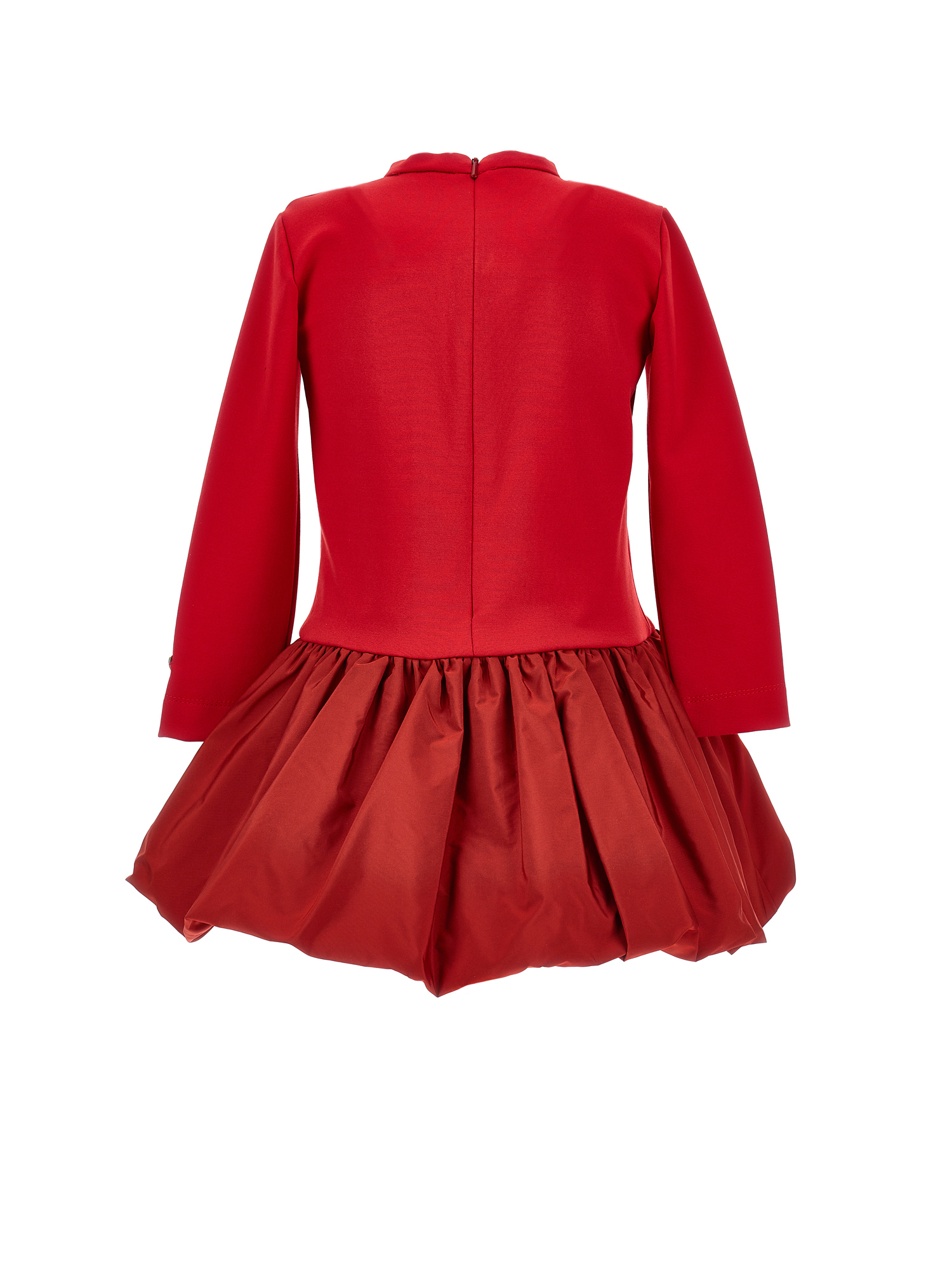 Monnalisa Balloon Dress With Heart Detail In Red