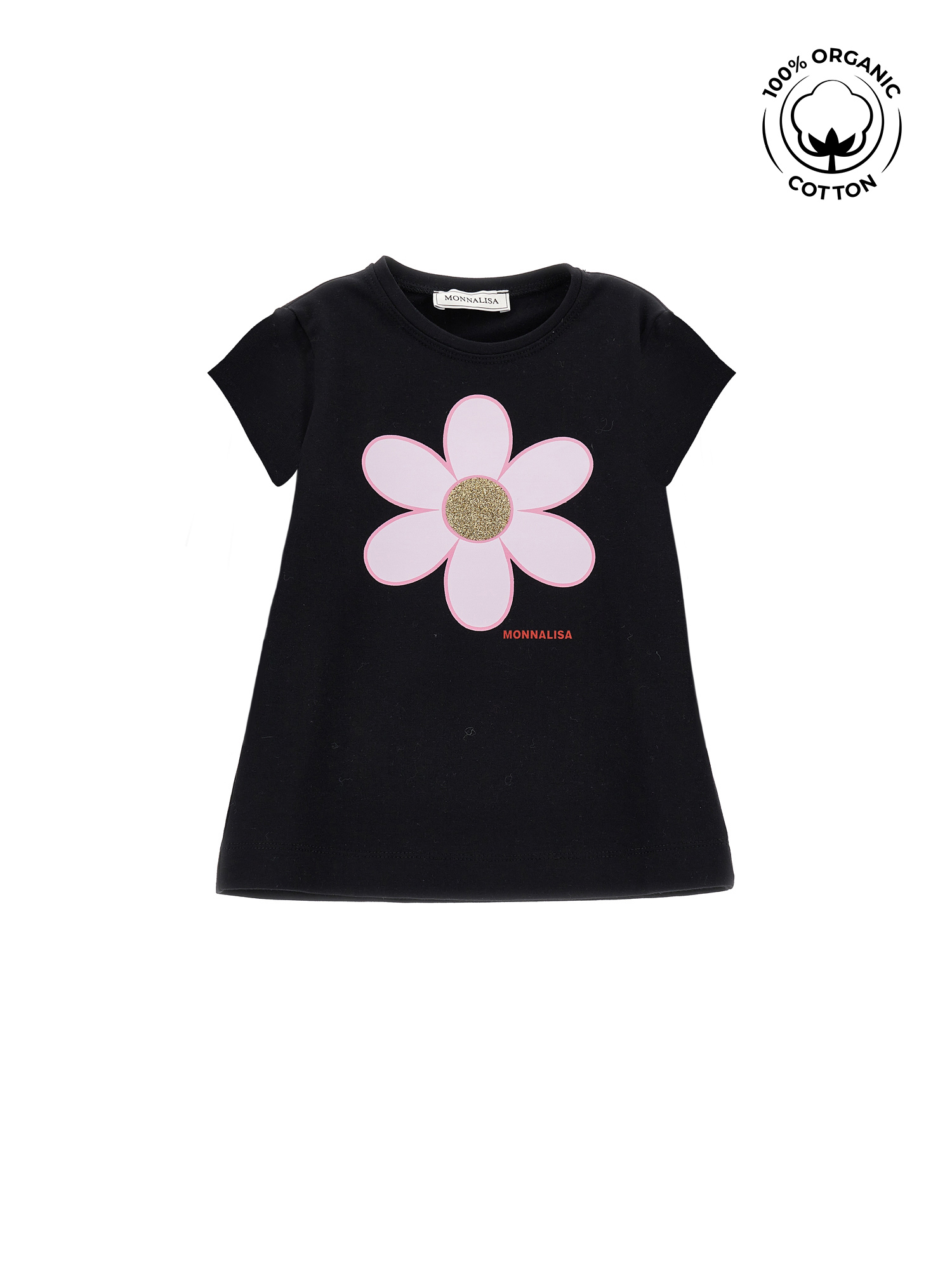 MONNALISA MONNALISA DAISY ORGANIC COTTON T-SHIRT