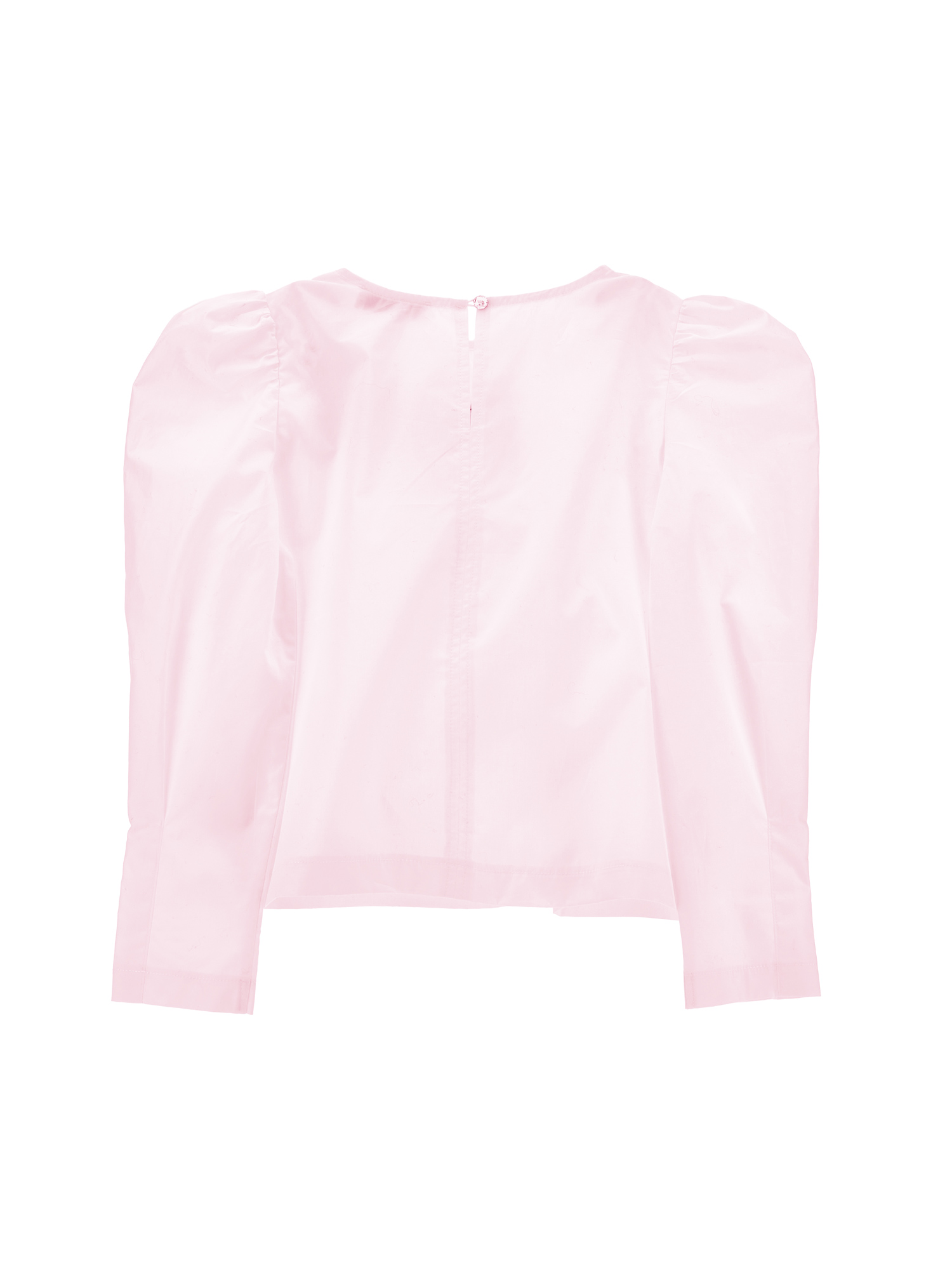 Monnalisa Poplin Blouse With Embroidered Roses In Onion Couture