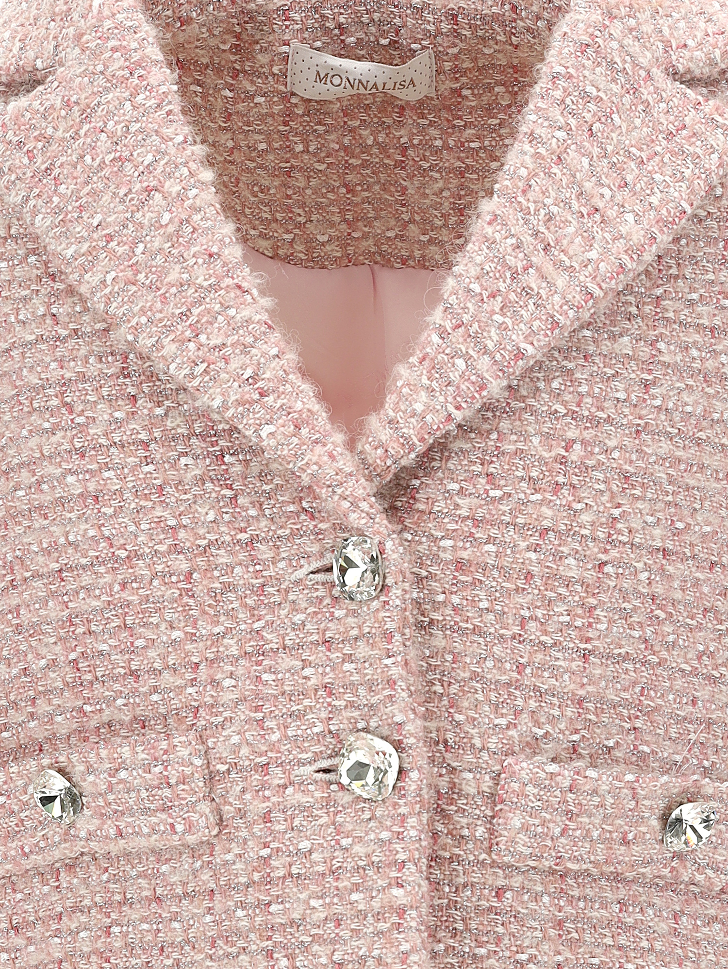 Monnalisa tweed button-down jacket - Pink