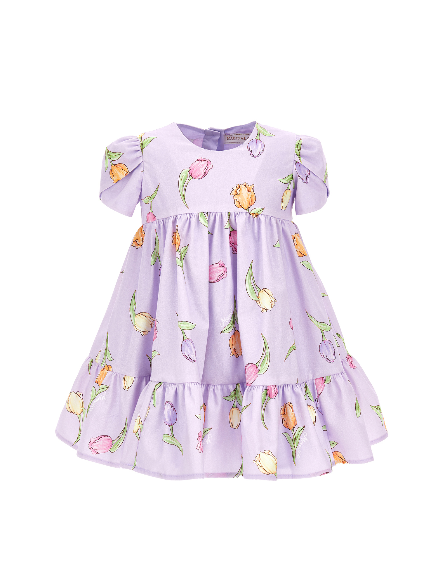 Monnalisa Kids'   Tulip Cotton Dress In Wisteria