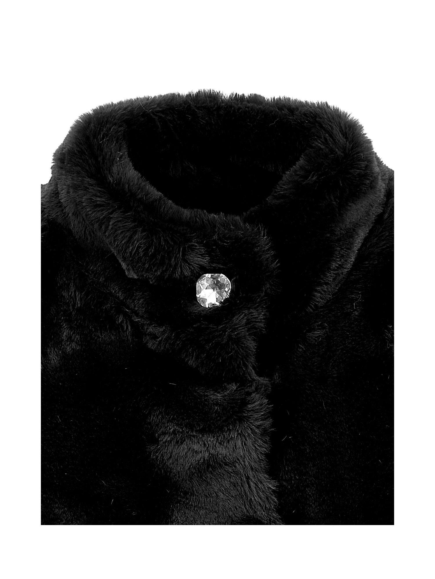 Monnalisa Faux Nutria Fur Plush Cape In Black