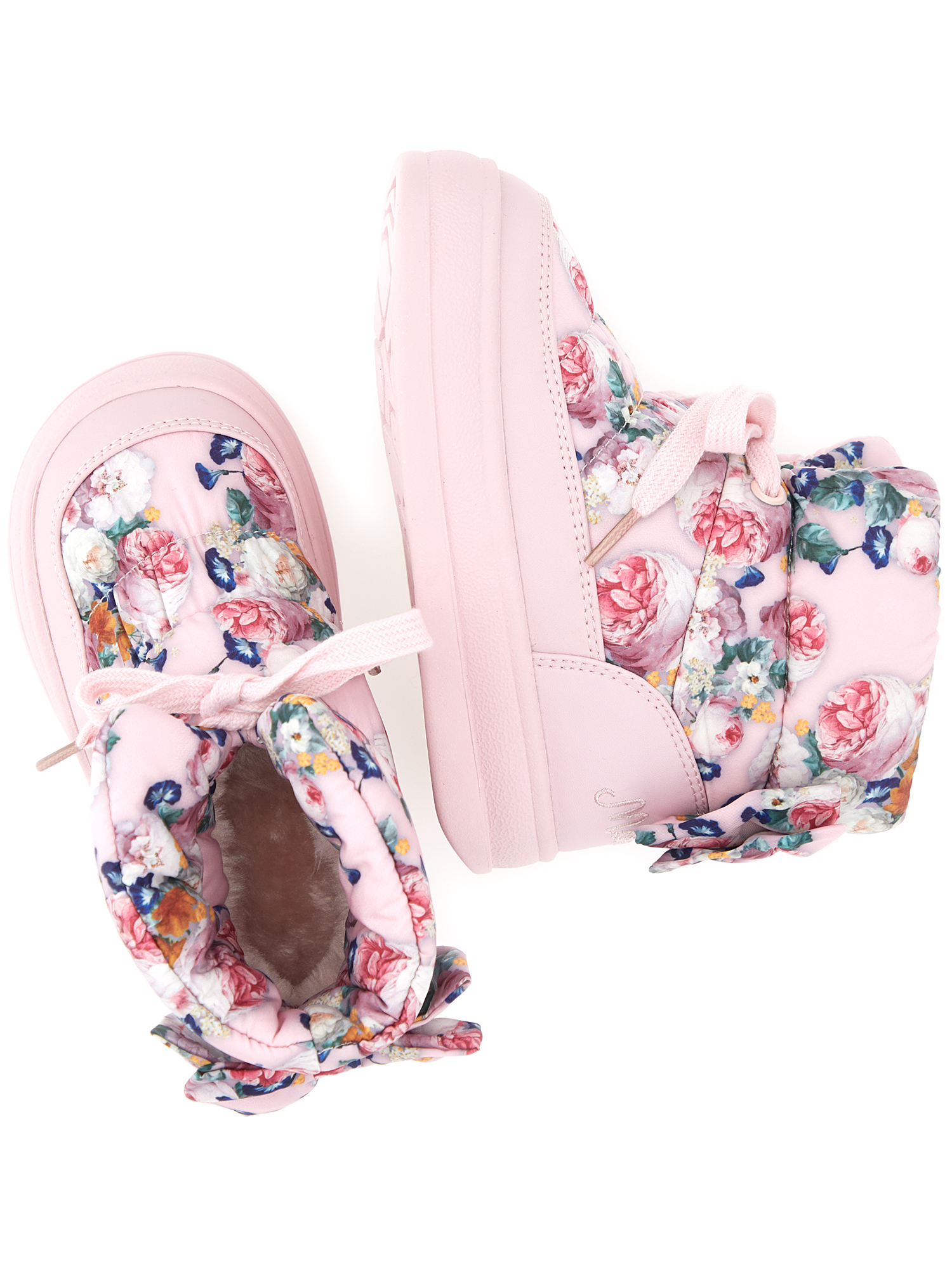Shop Monnalisa Padded Technical Fabric Ankle Boots In Cyclamen + Multicolor
