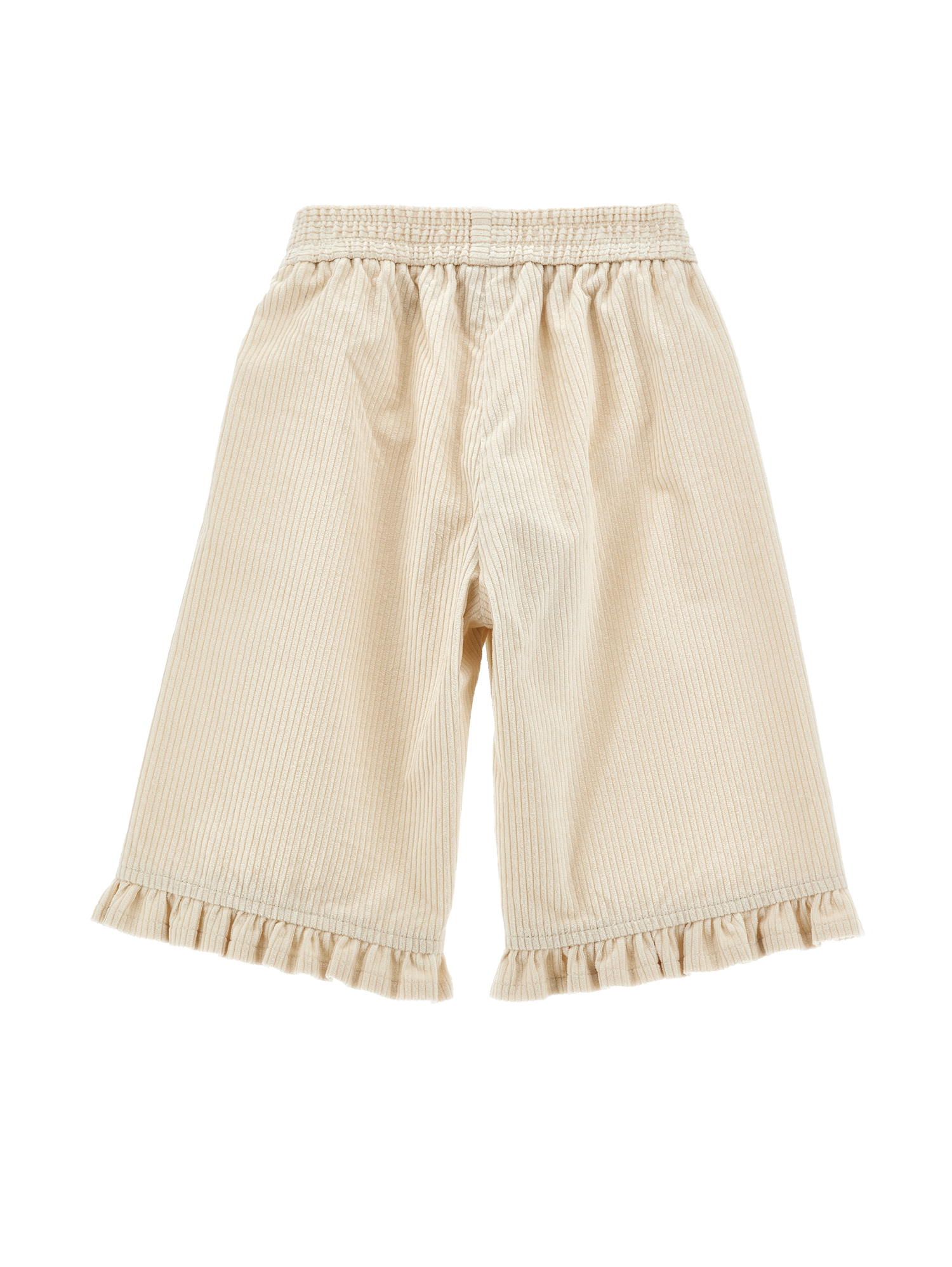 Monnalisa Heart Ruffle Trousers In Neutral
