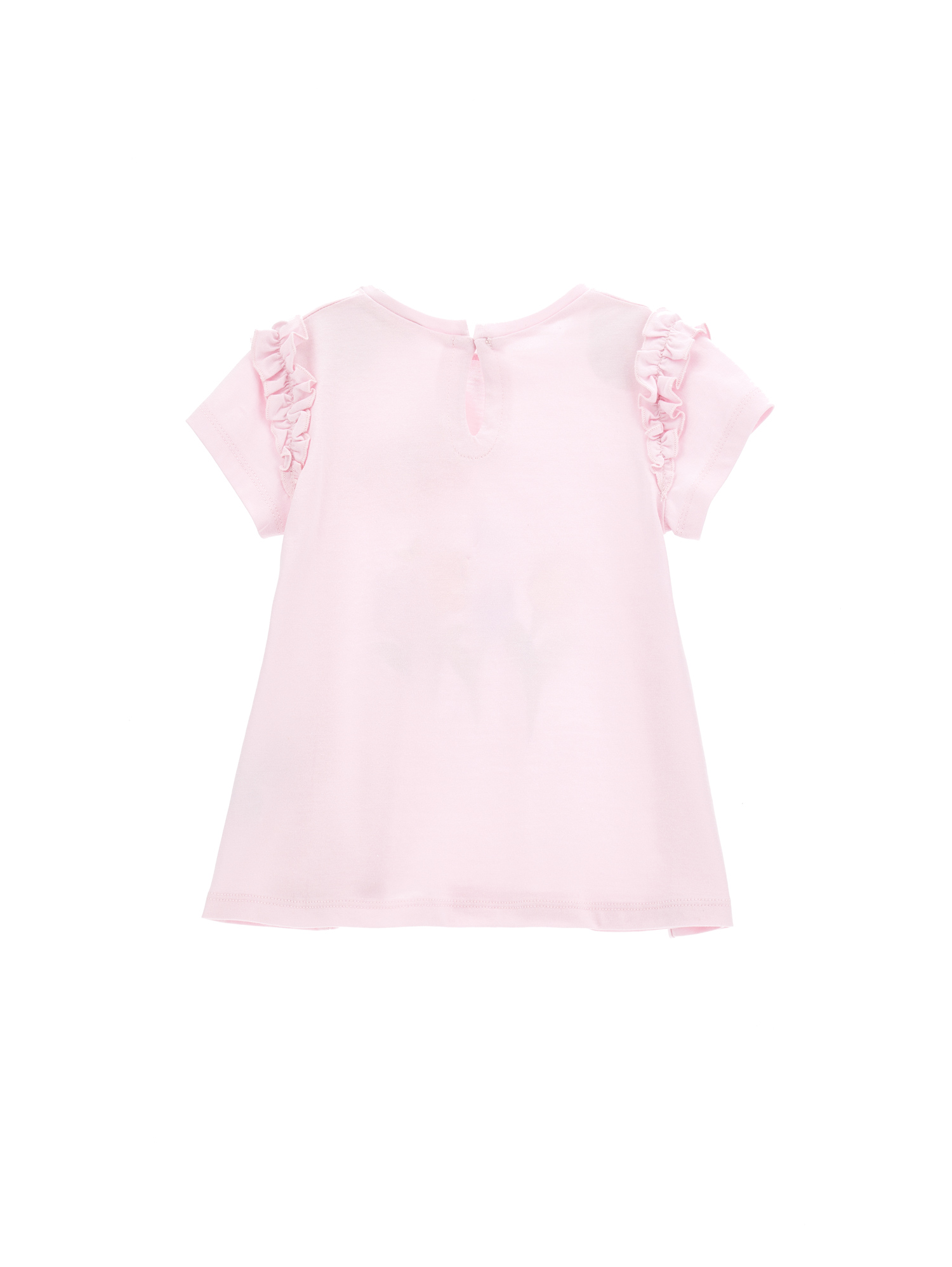 Shop Monnalisa Tulip Print Cotton Maxi T-shirt In Rosa Fairy Tale