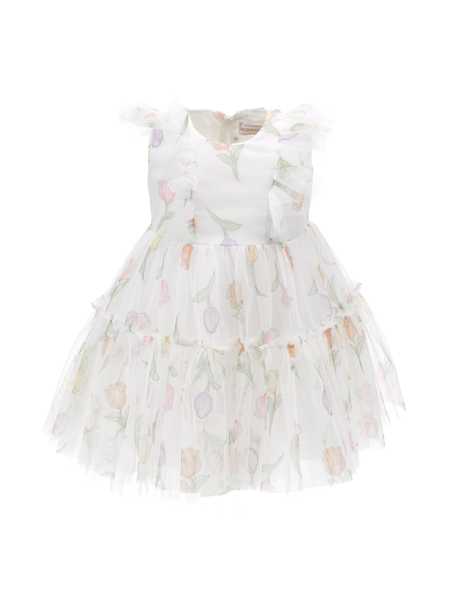 Monnalisa Abitino tulle stampa tulipani