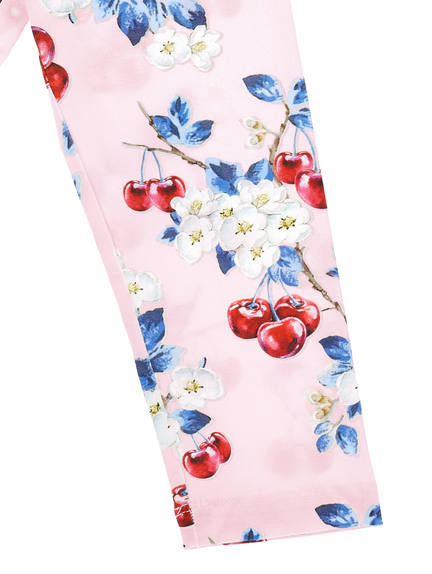 Shop Monnalisa Cherry Print Leggings In Rosa Fairy Tale