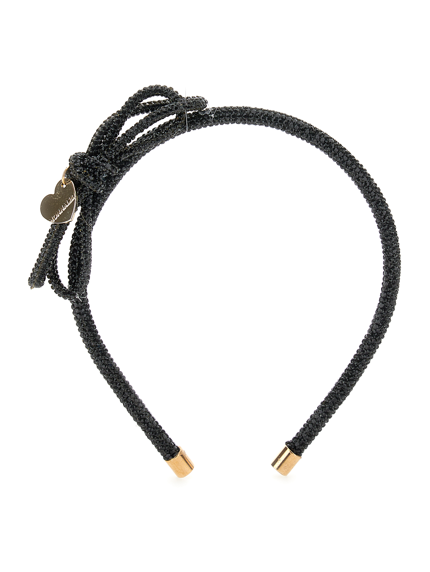 Monnalisa Rhinestone Knit Headband In Black