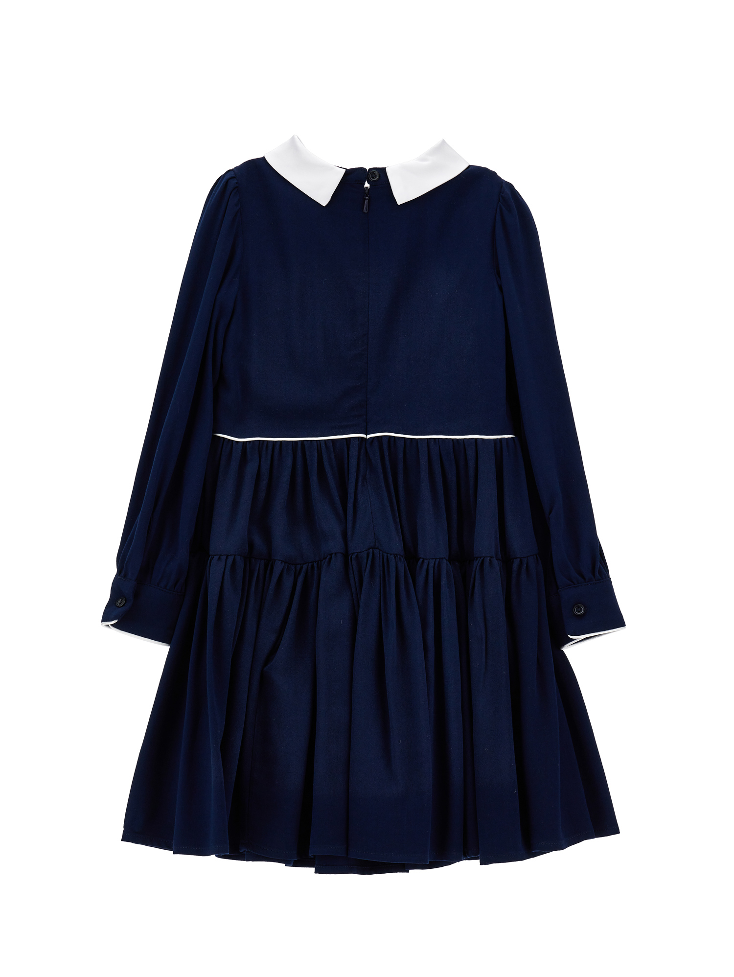 Monnalisa Dress With Bow And Buttons In Blue