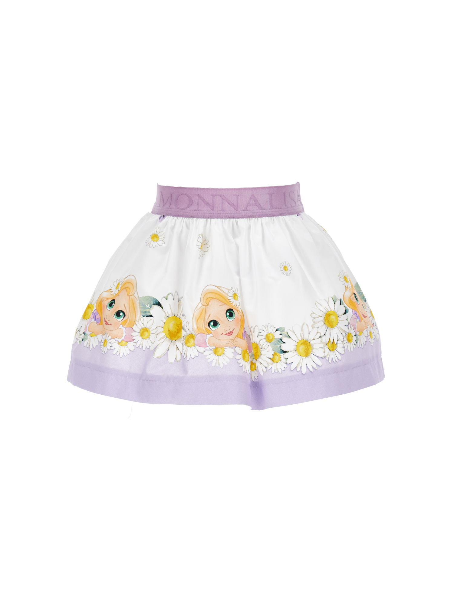 Shop Monnalisa Rapunzel And Daisy Poplin Skirt In White