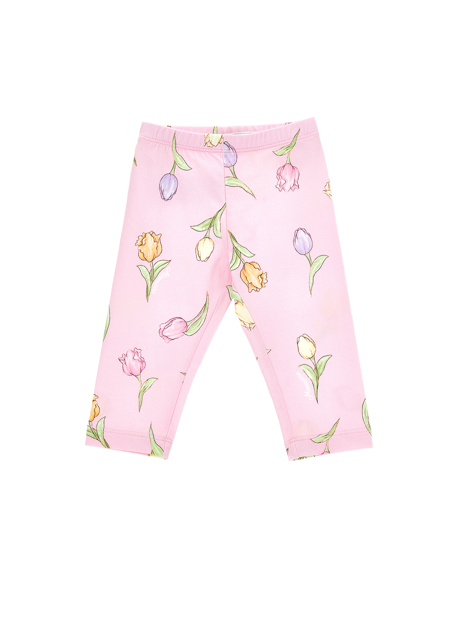 Monnalisa Tulip Cotton Leggings In Rosa Fairy Tale