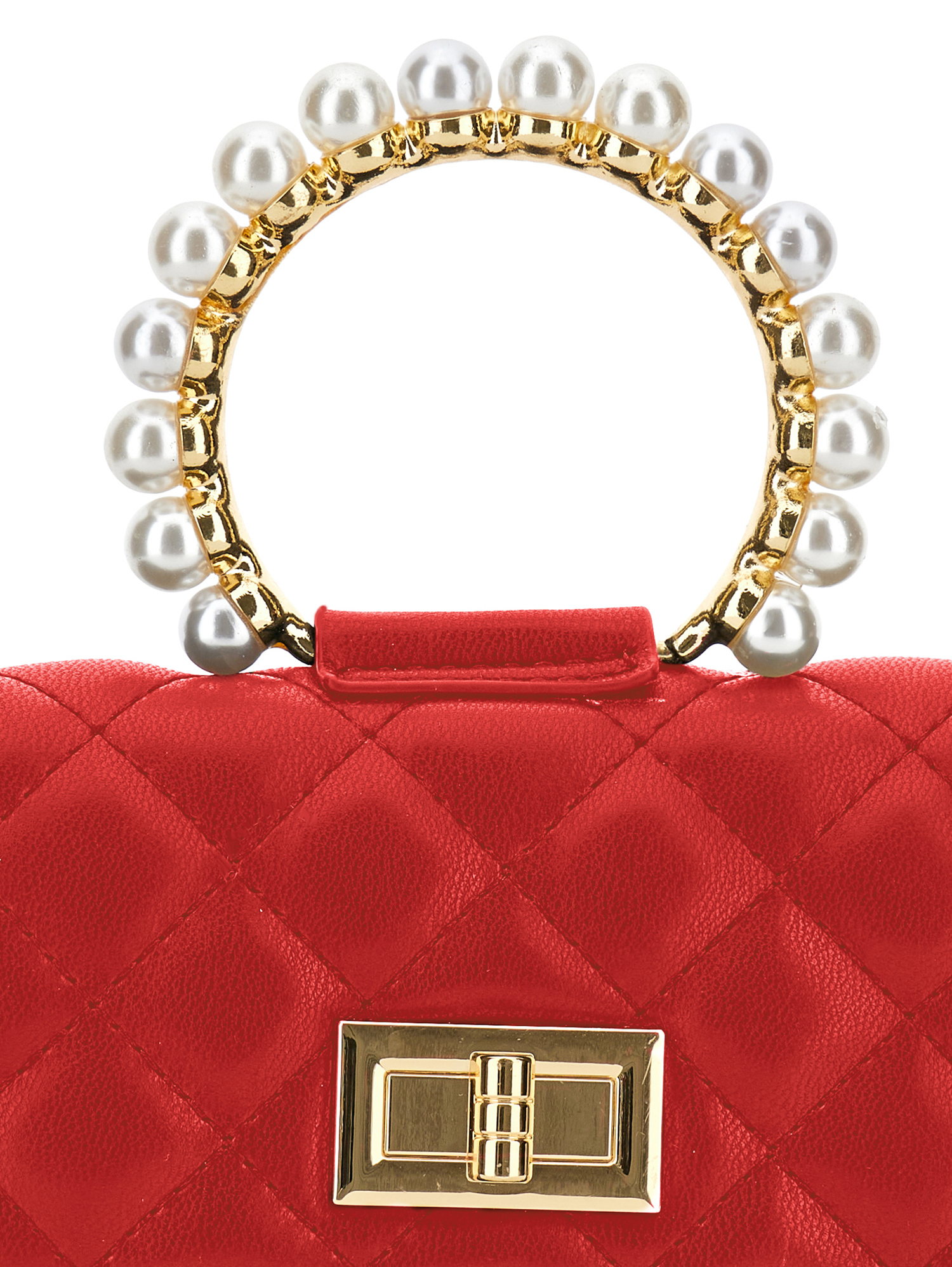 Monnalisa City Bag With Pearls And Chain In Blue