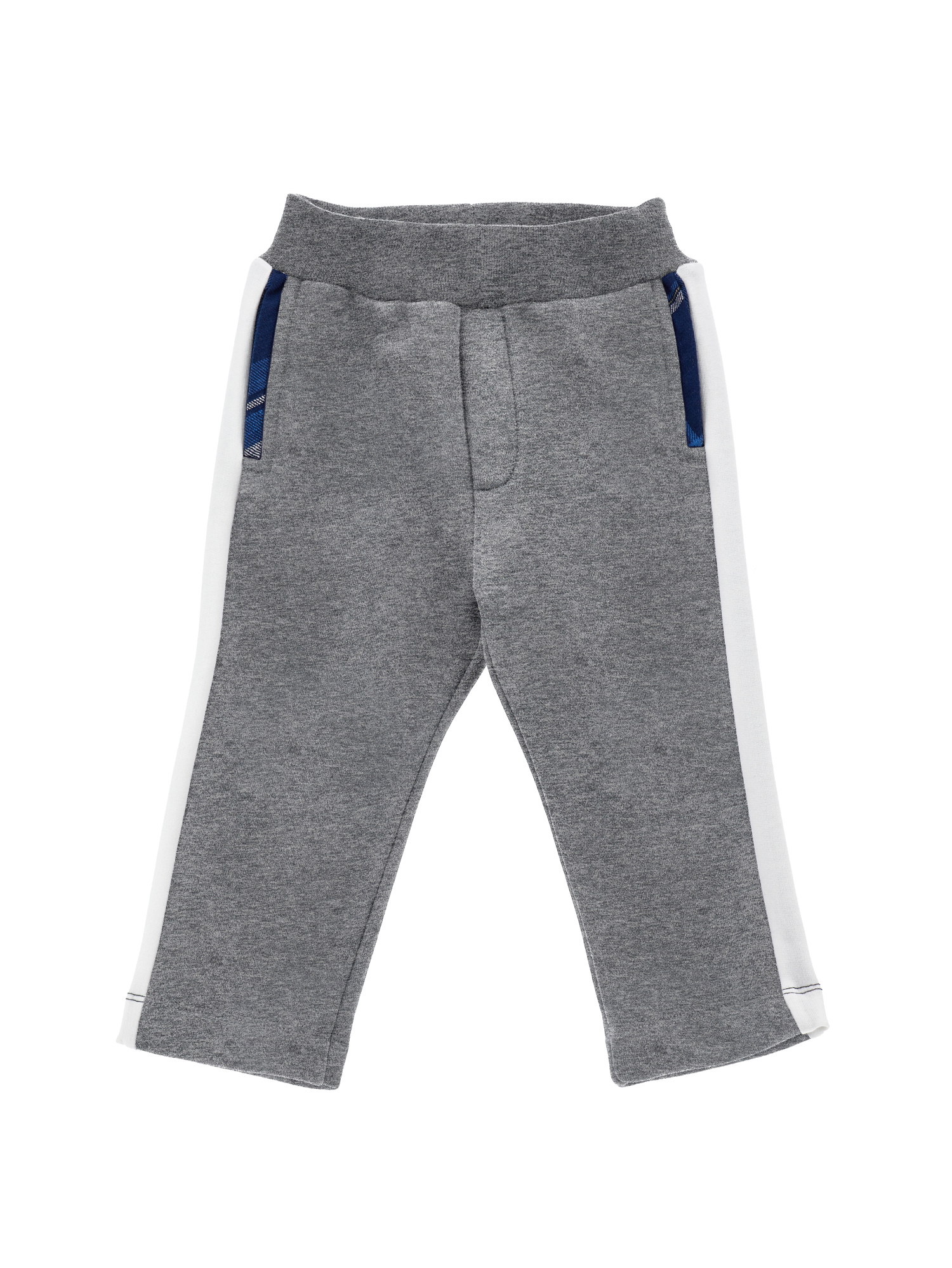 Monnalisa Two-tone Fleece Trousers In Medium Grey