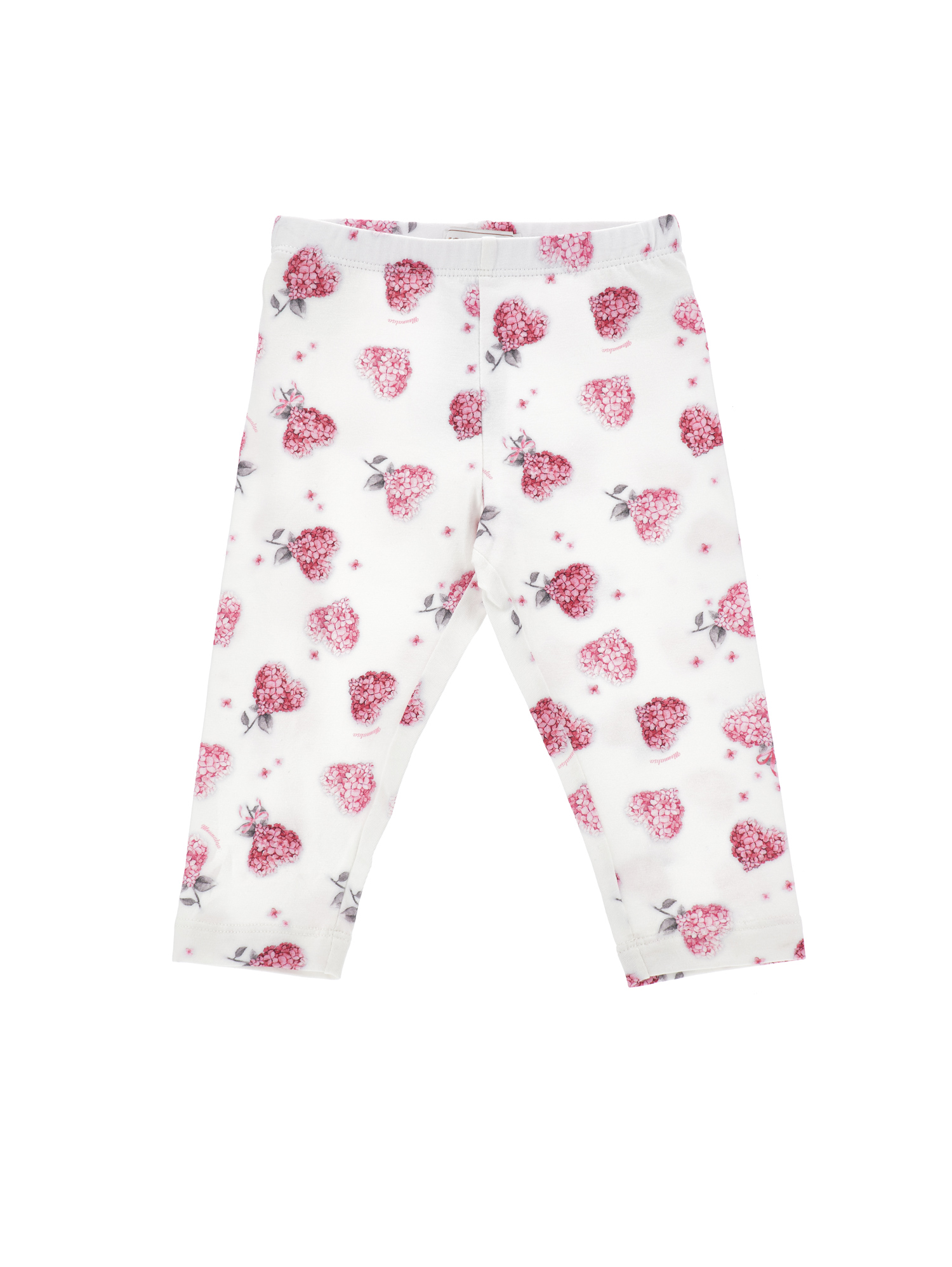 Monnalisa Floral Jersey Leggings In Cream