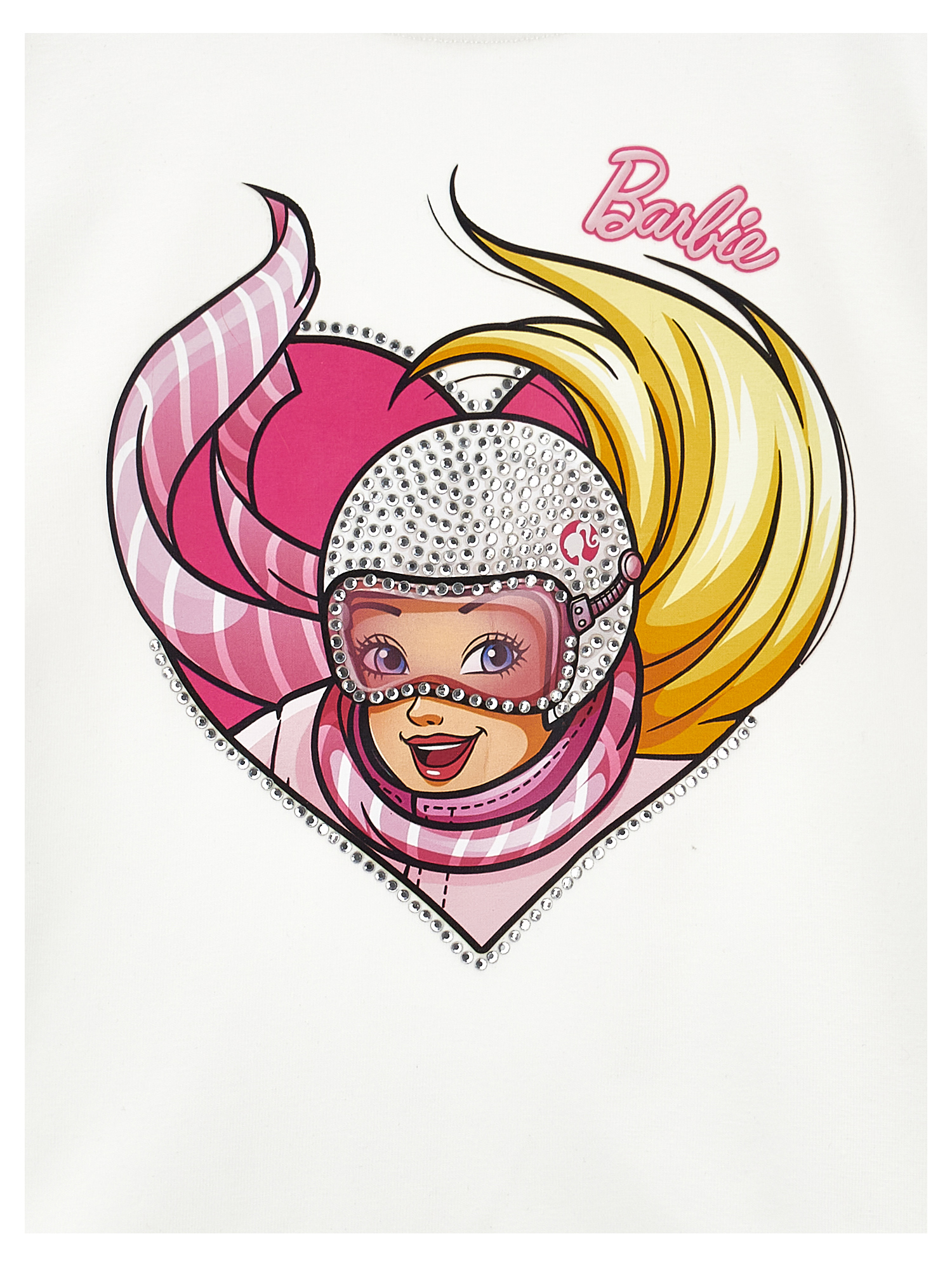 Monnalisa Barbie™ Jersey T-shirt With Strass In Cream