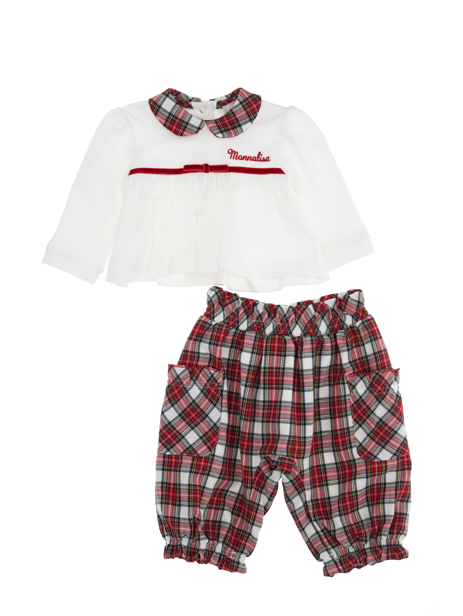 Monnalisa Completo neonata, due pezzi tartan