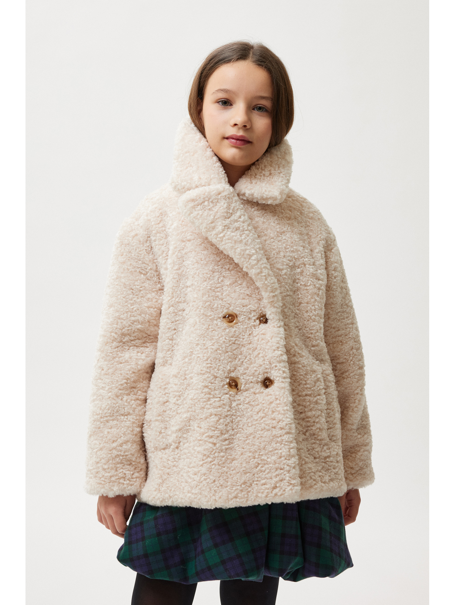 Philosophy Di Lorenzo Serafini Philosophy Kids  Double-breasted Teddy Coat In Neutral