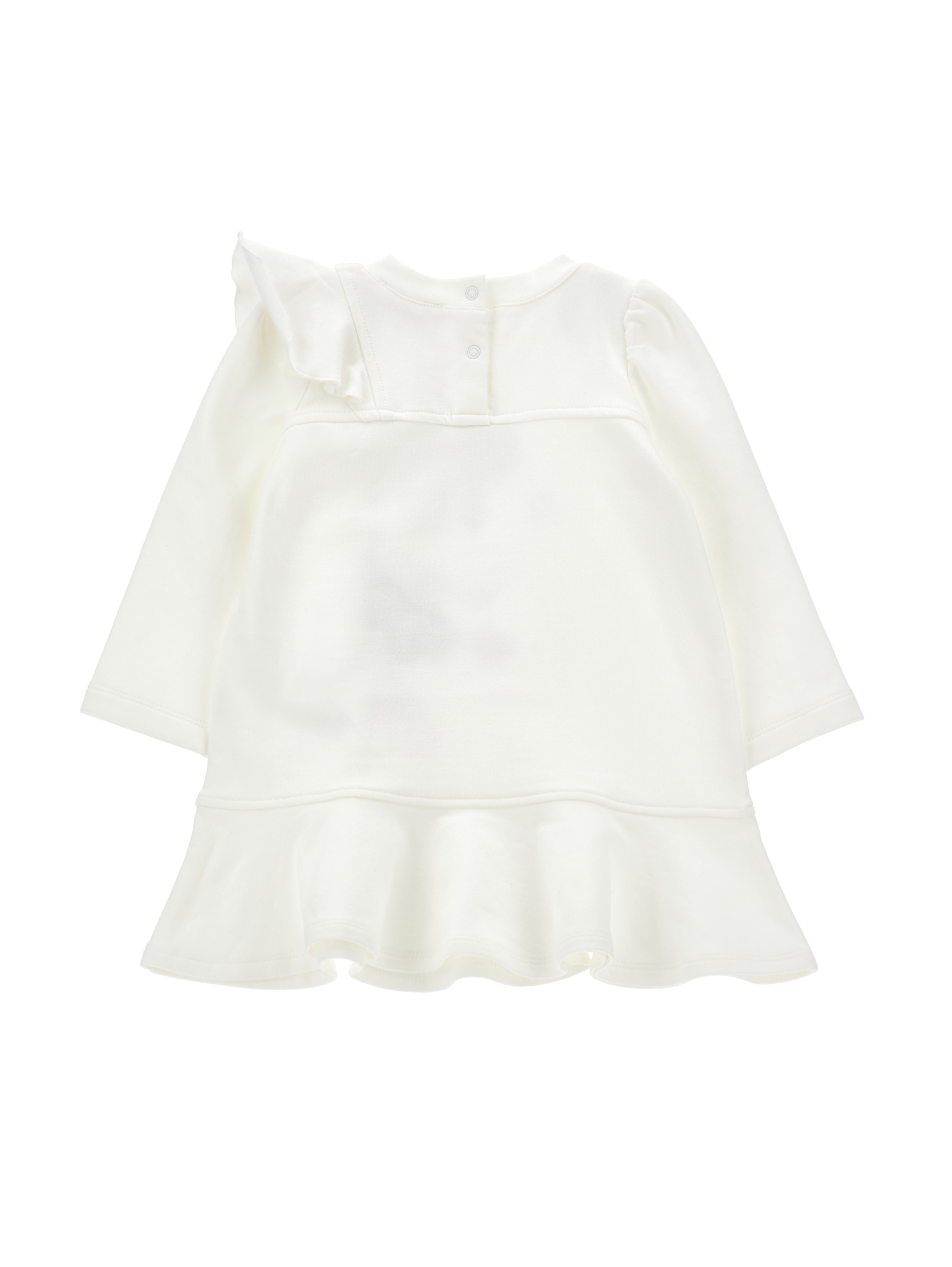 Monnalisa Minnie Ruffle Sweatshirt Dress In White