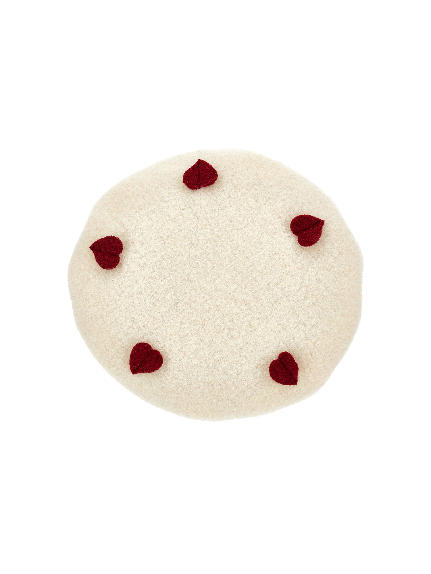 Monnalisa Boiled Wool Beret In Cream