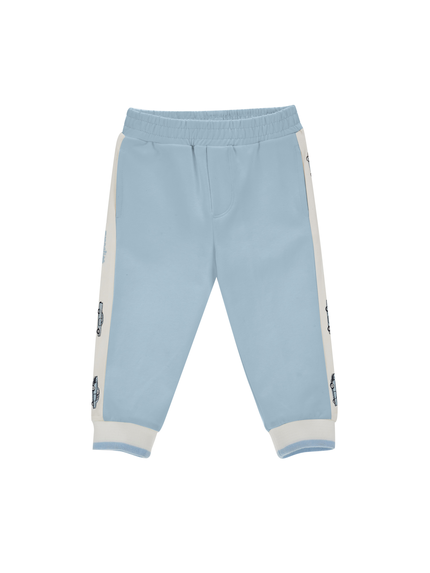 Monnalisa Kids'   Joggers With Band Print In Light Blue
