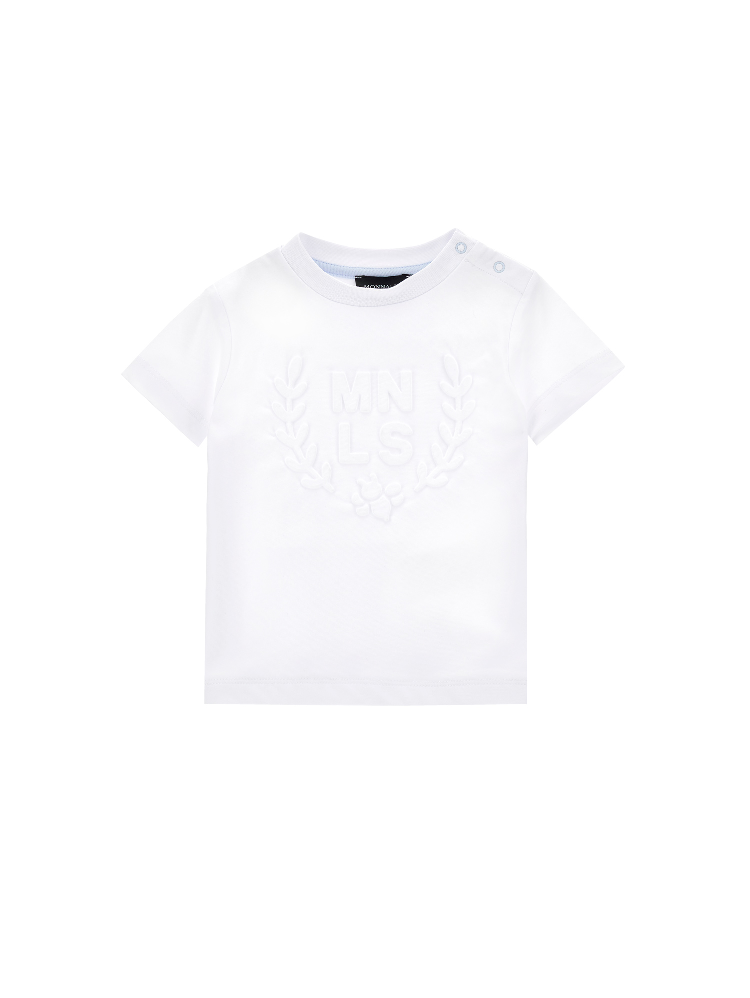 Monnalisa Cotton T-shirt With Mnls Print In White