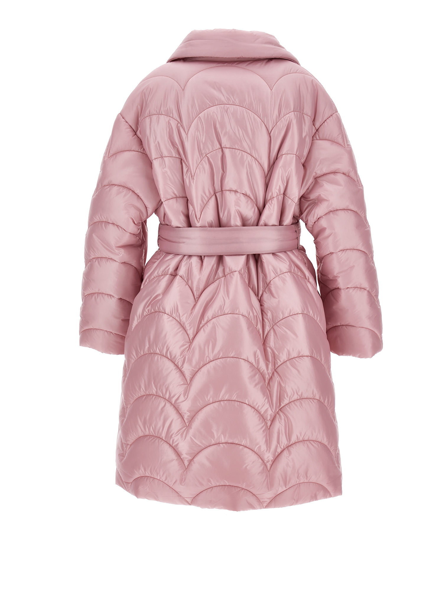 Monnalisa Oversize Quilted Coat In Blush Pink