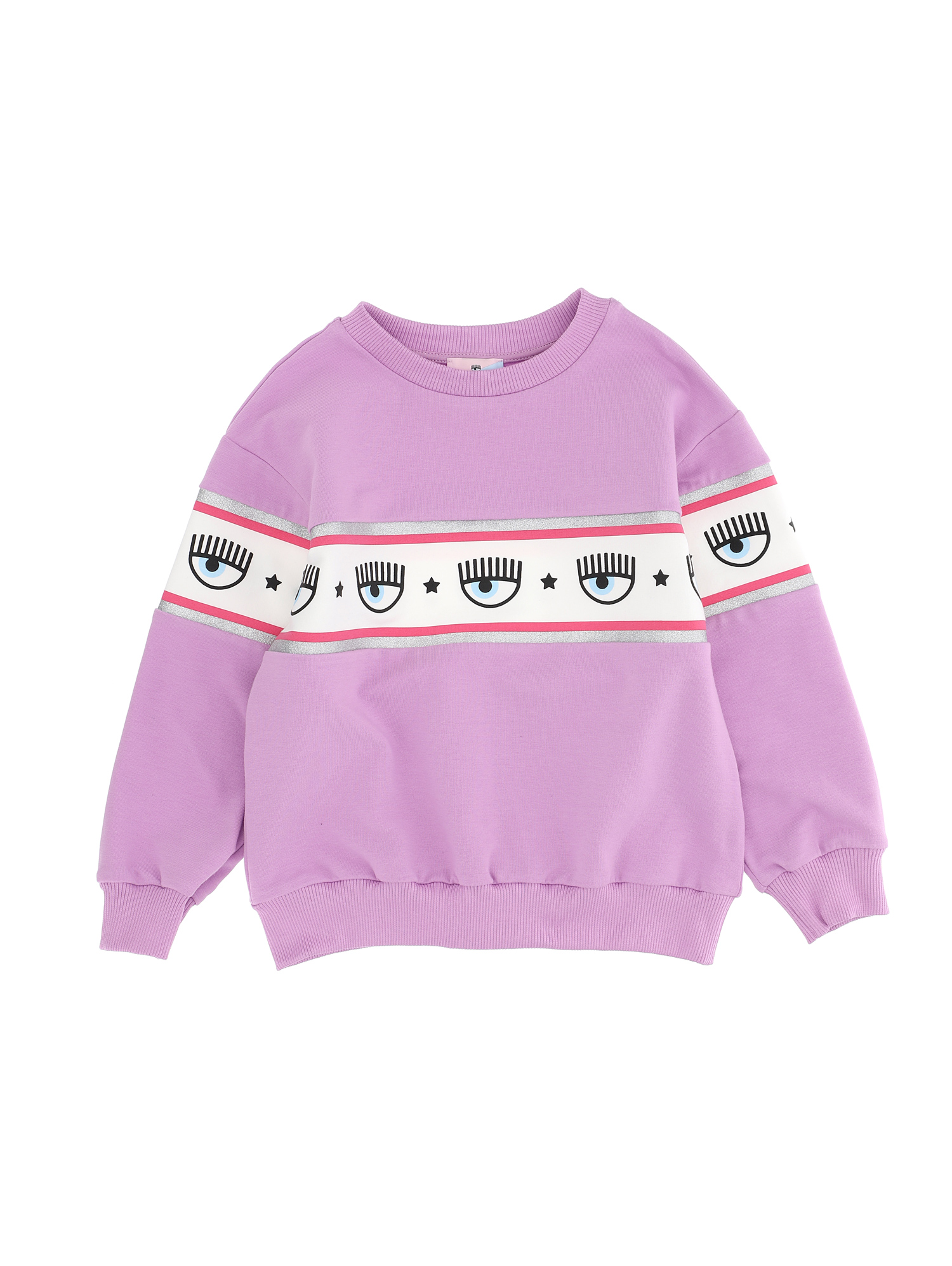 Chiara Ferragni Kids' Maxi Logomania Sweatshirt In Violet Tulle