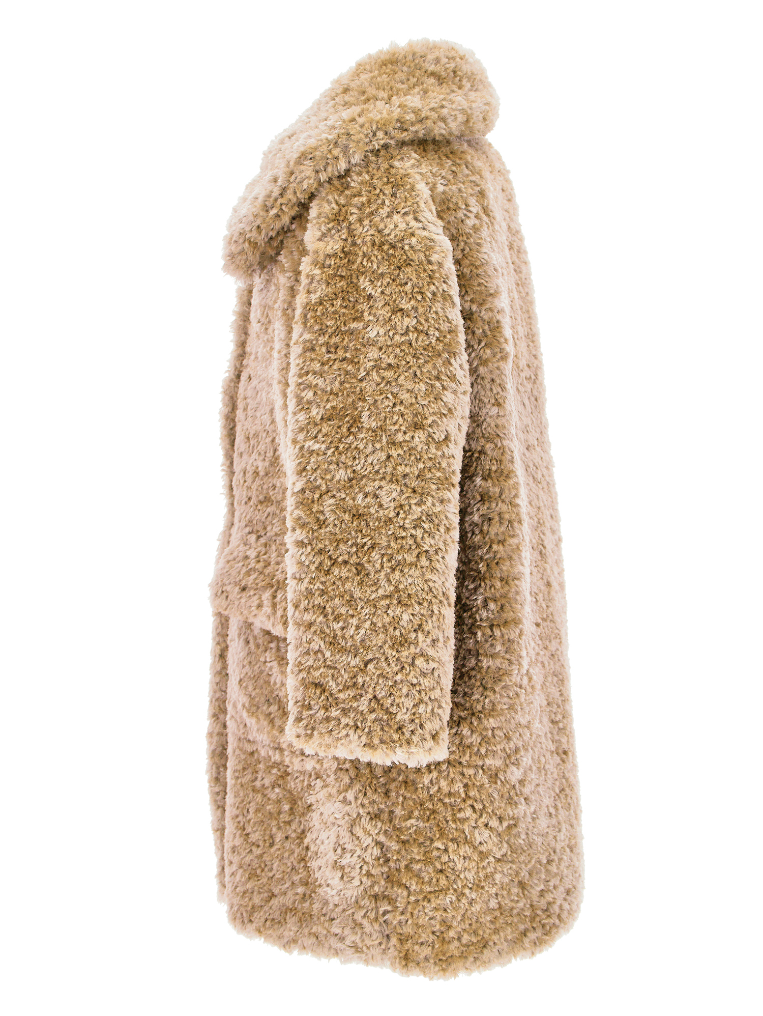 Monnalisa Plush Coat In Beige