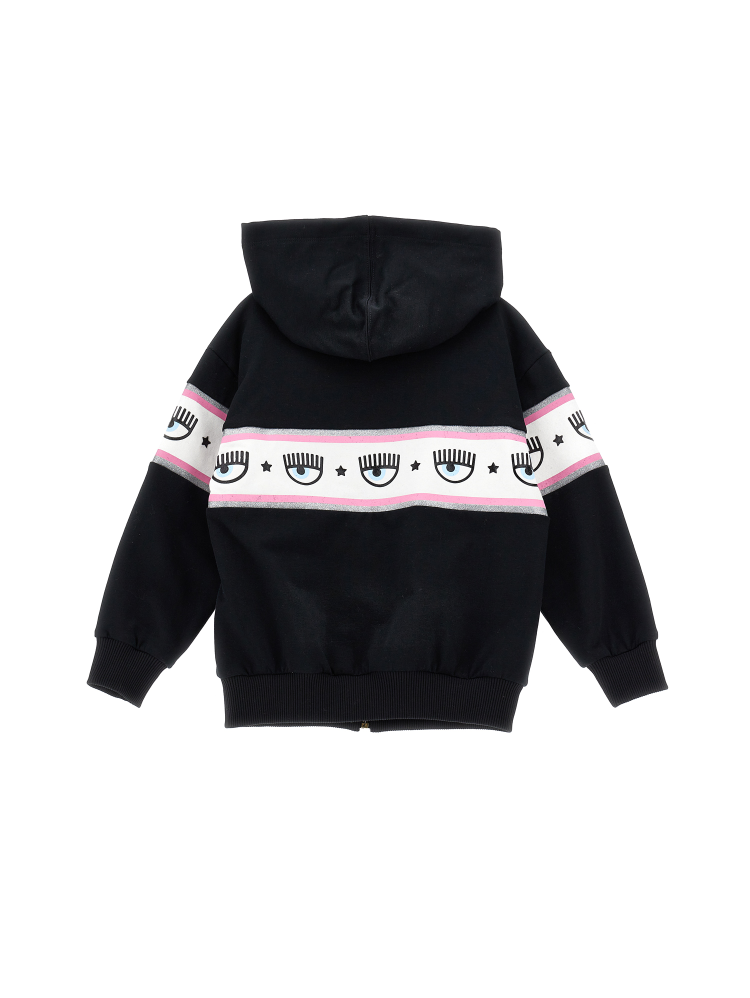 Shop Chiara Ferragni Maxilogomania Zip-up Sweatshirt In Black