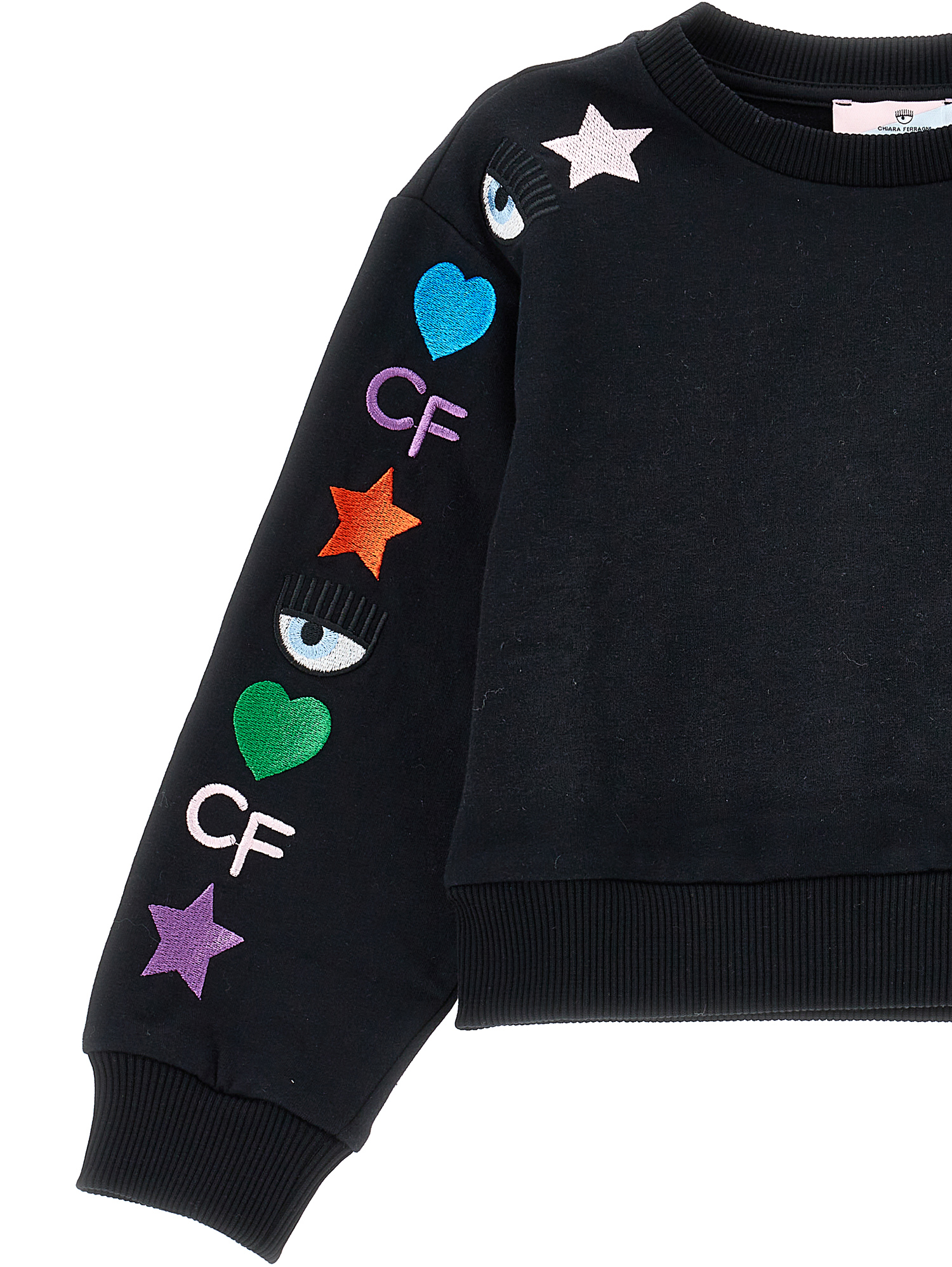 Shop Chiara Ferragni Cf Rainbow Embroidery Sweatshirt In Black