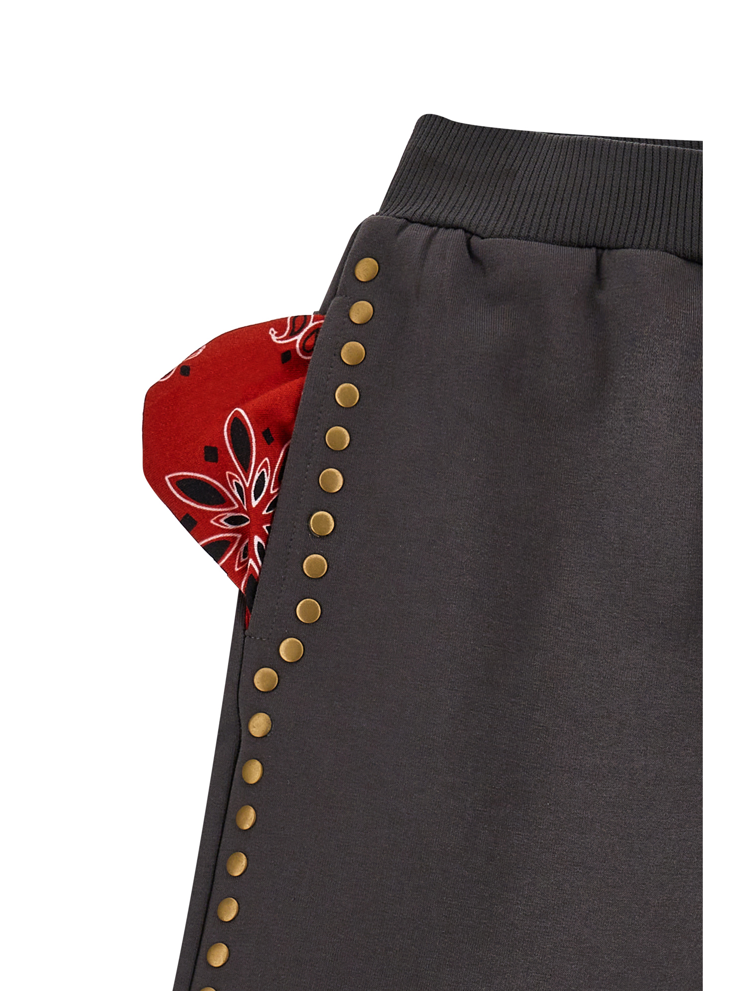 Monnalisa Fleece Bermuda Shorts With Studs In Charcoal Grey