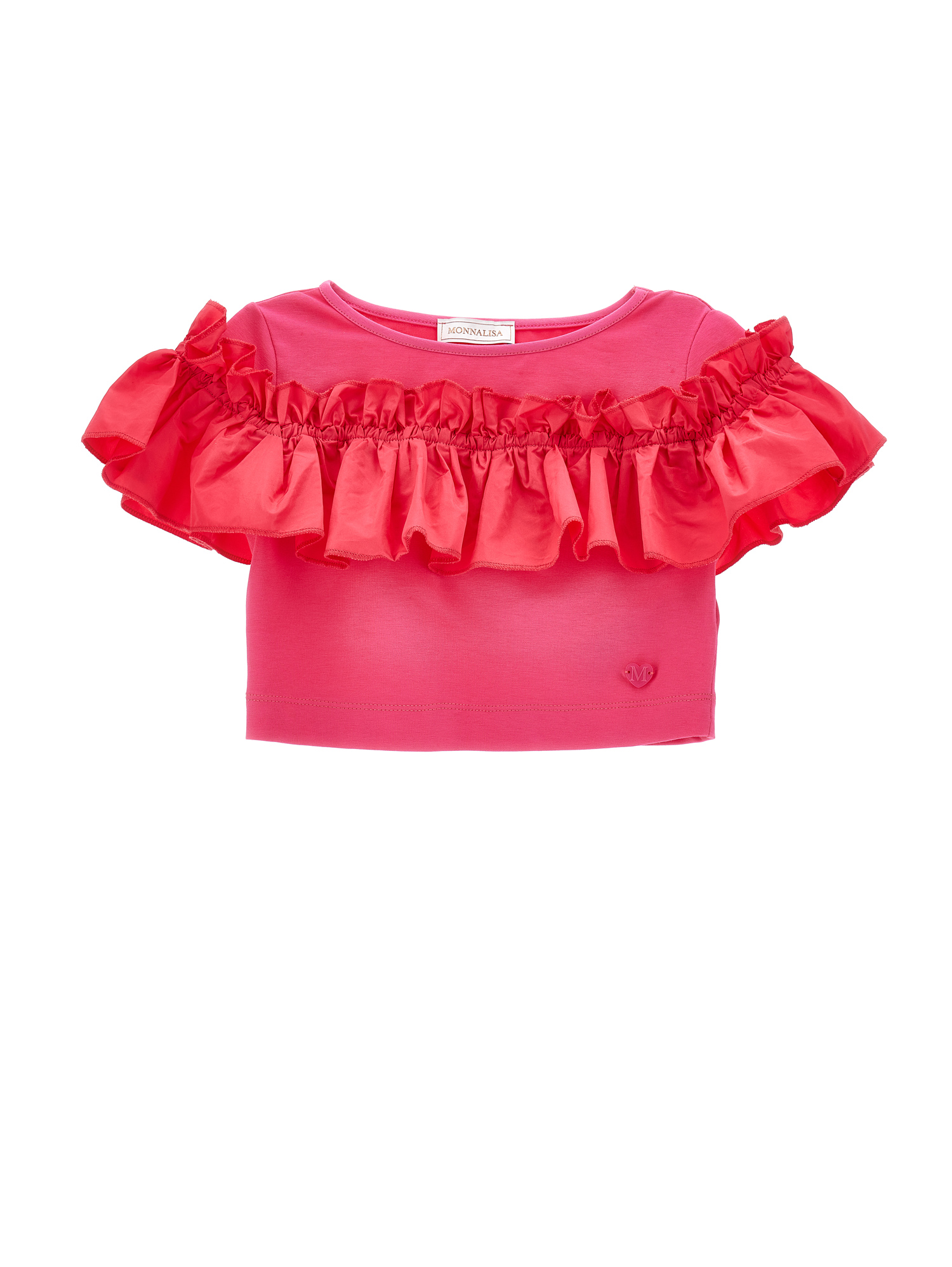 Monnalisa Top cotone con rouches