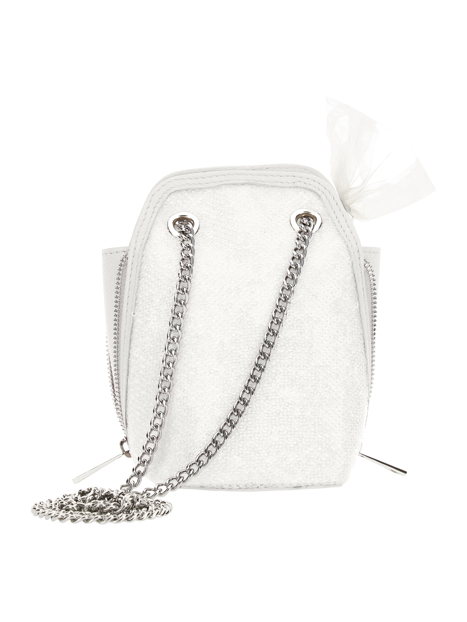 Shop Monnalisa Sequinned Bag In Cream