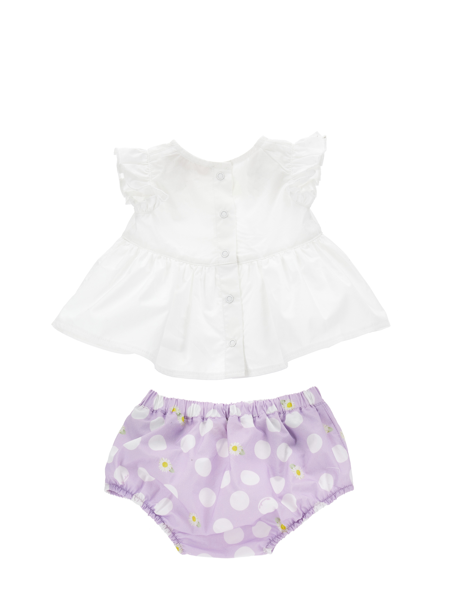 Monnalisa polka dot-print cotton dress - Purple