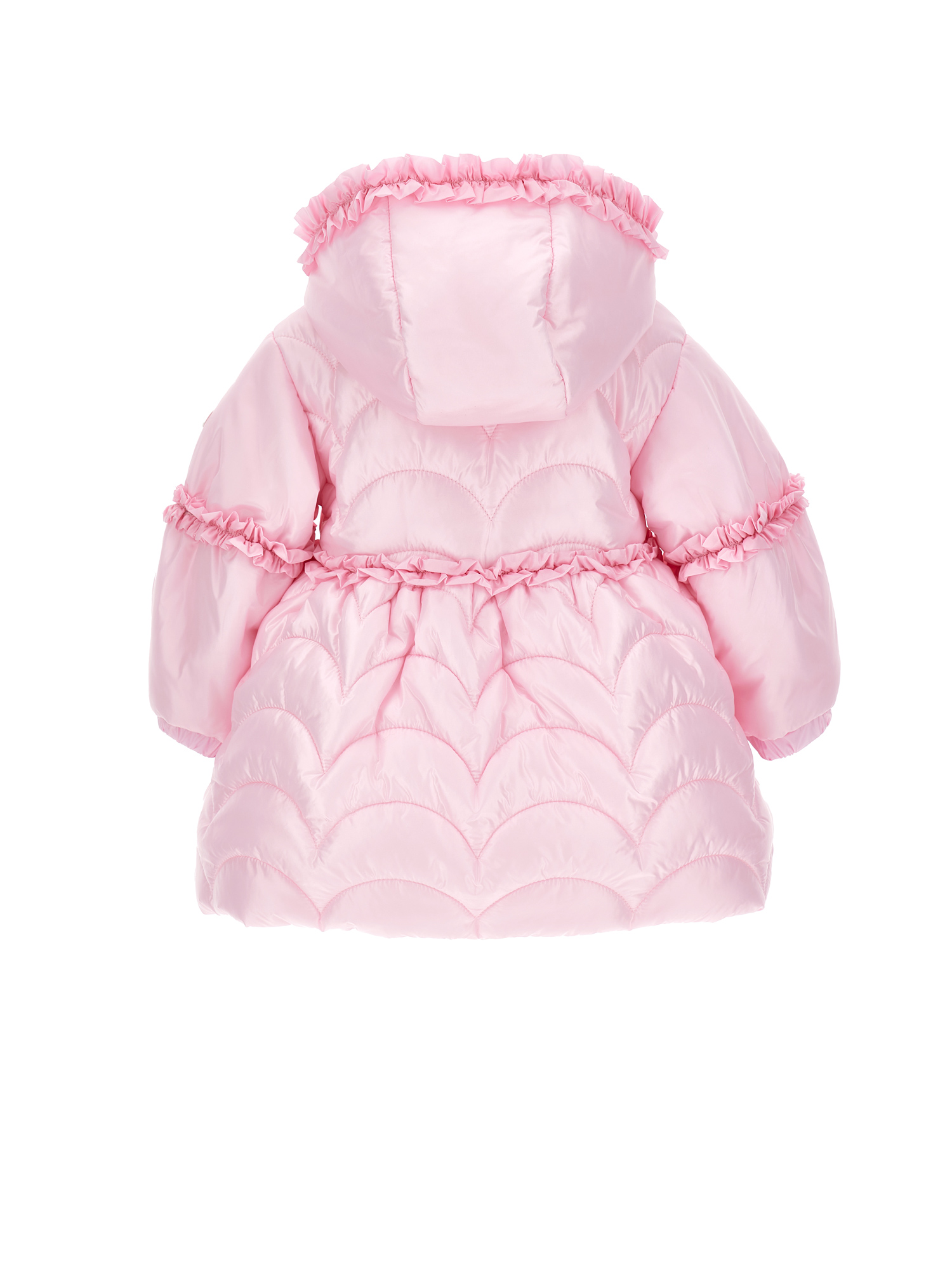 Monnalisa Quilted Coat With Hood In Rosa Fairy Tale