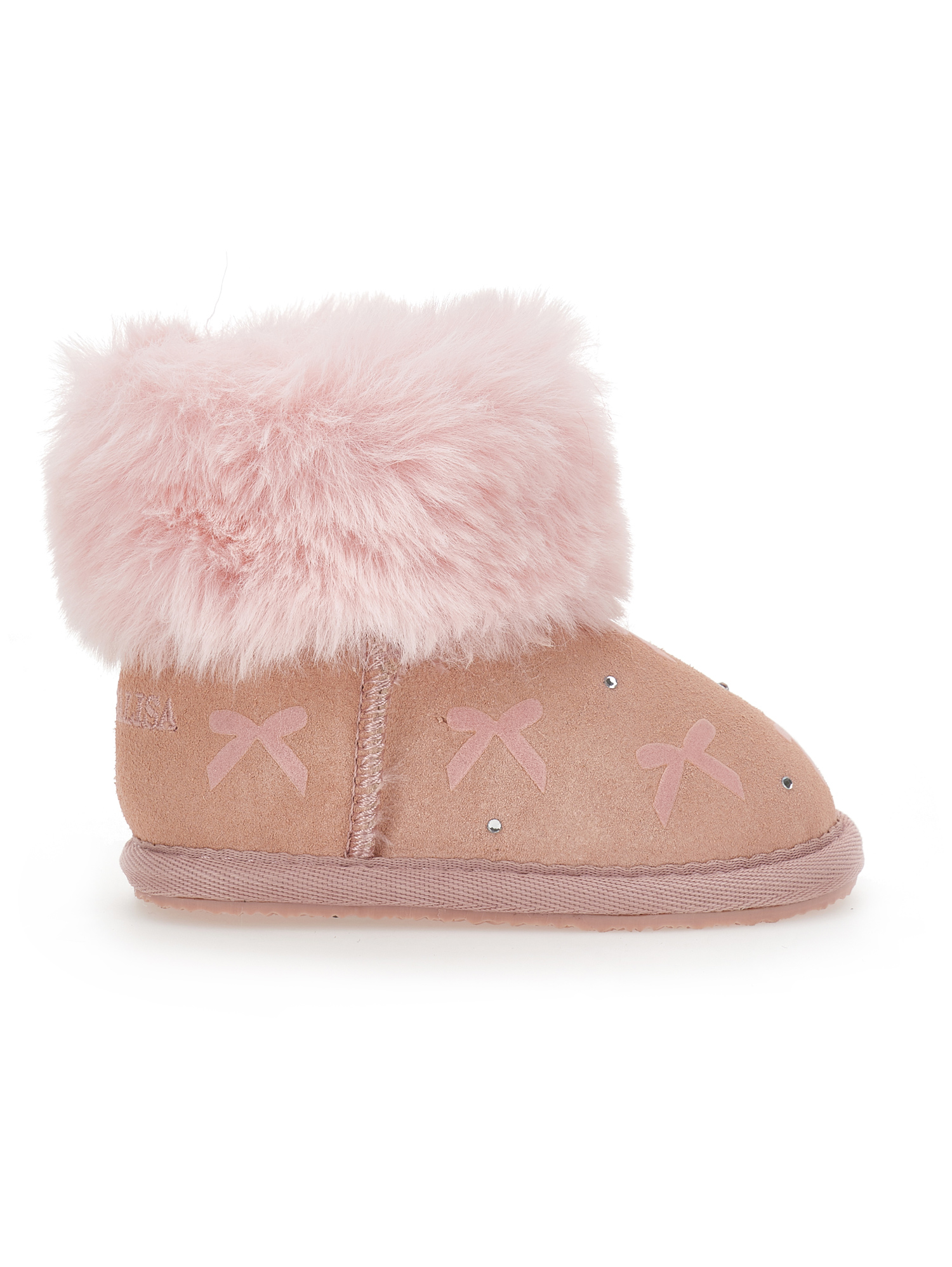 Monnalisa Kids'   Ankle Boots With Rhinestones And Bows