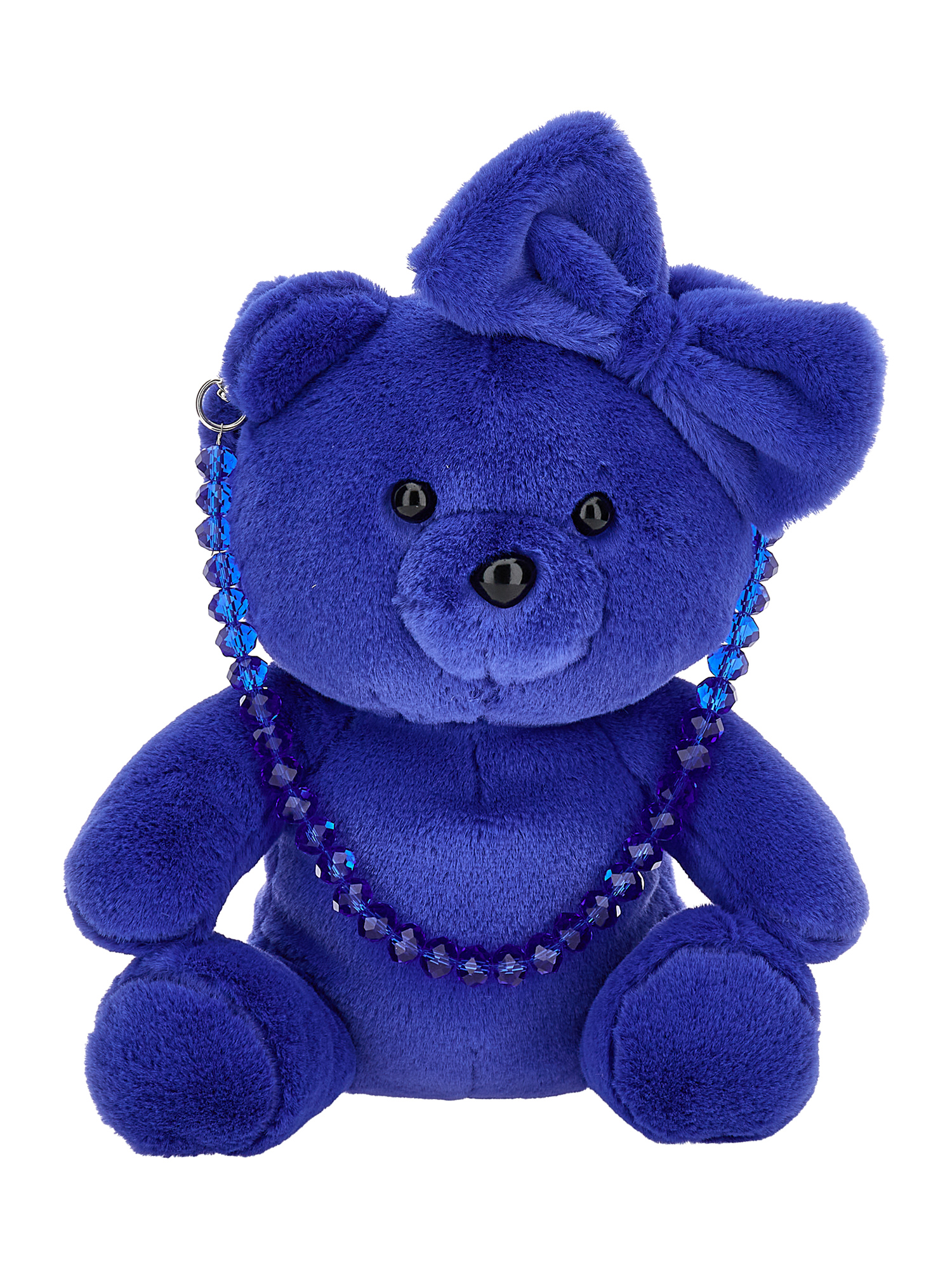Monnalisa Plush Teddy Bear Handbag In Blu Voyage