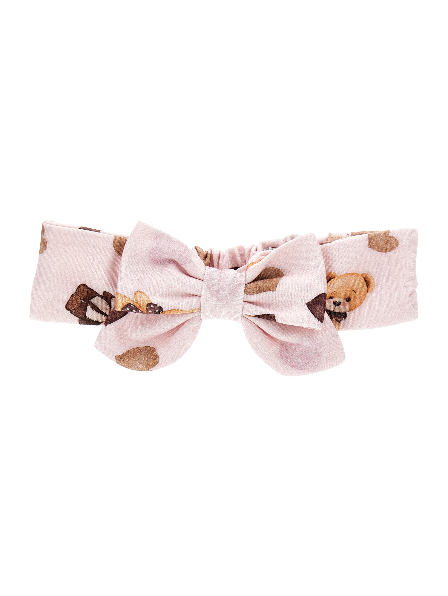 Monnalisa Kids'   Hair Band With Bow In Light Pink