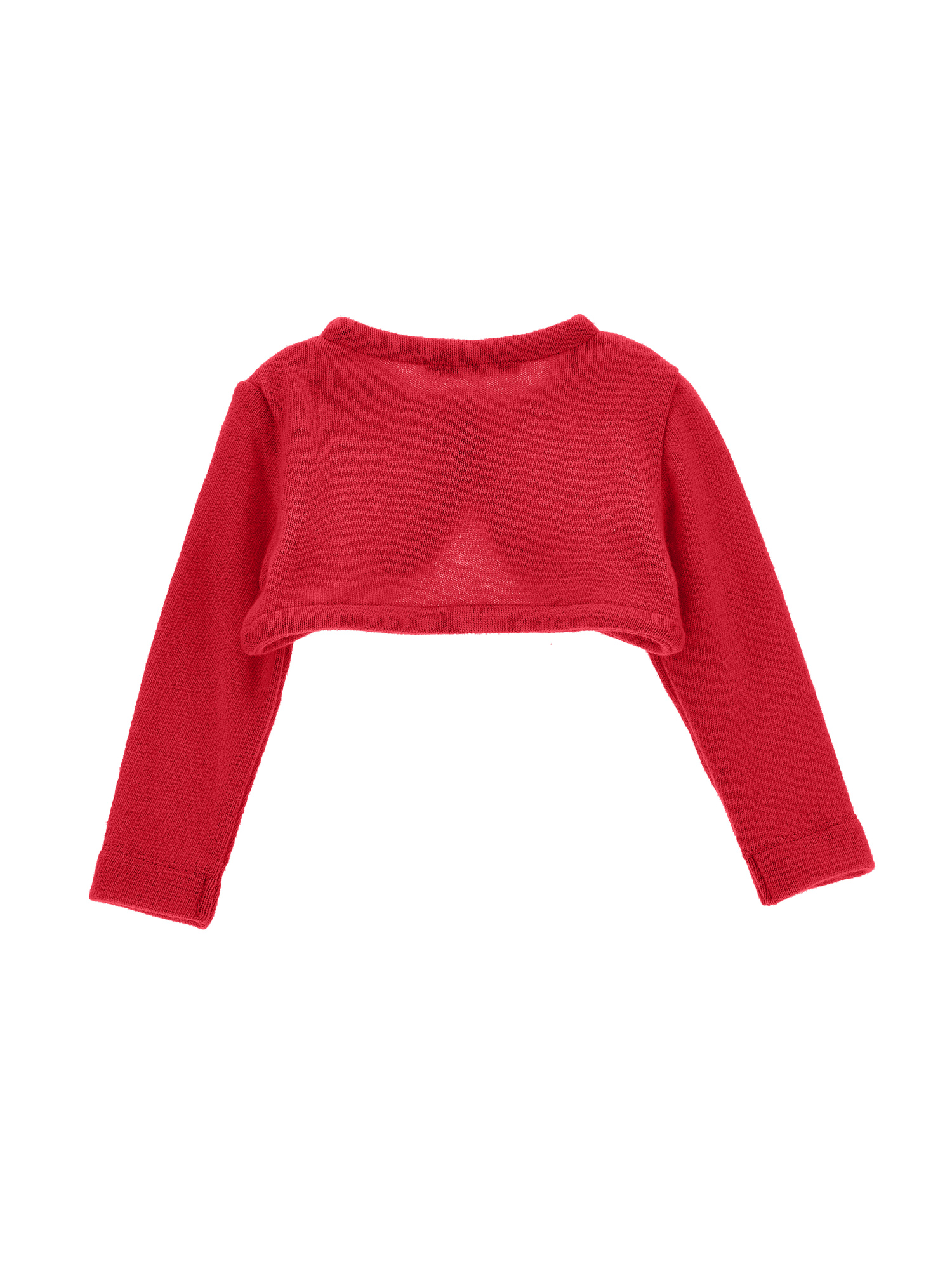 Monnalisa Merino Wool Cardigan In Ruby Red