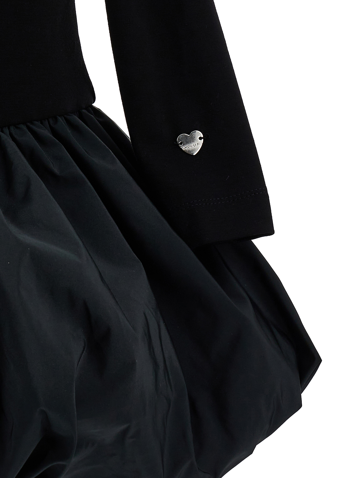 Monnalisa Balloon Dress With Heart Detail In Black