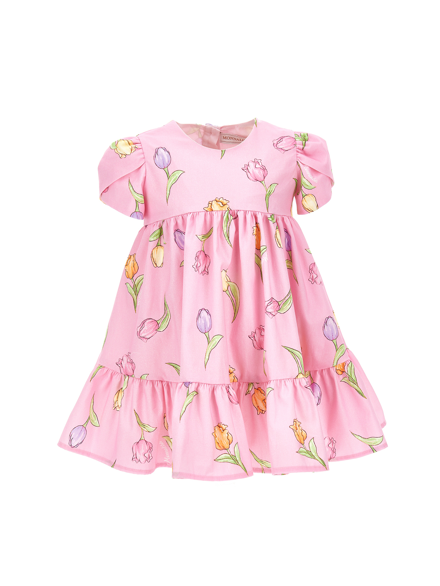 Monnalisa Kids'   Tulip Cotton Dress In Rosa Fairy Tale