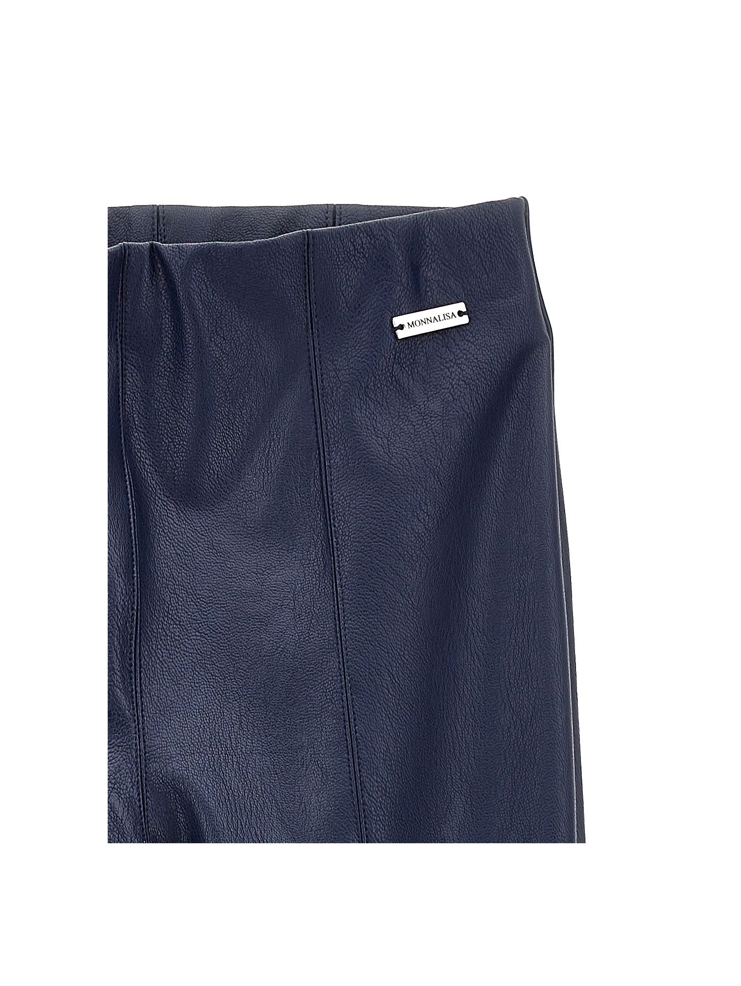 Monnalisa Super-stretch Coated Trousers In Navy Blue